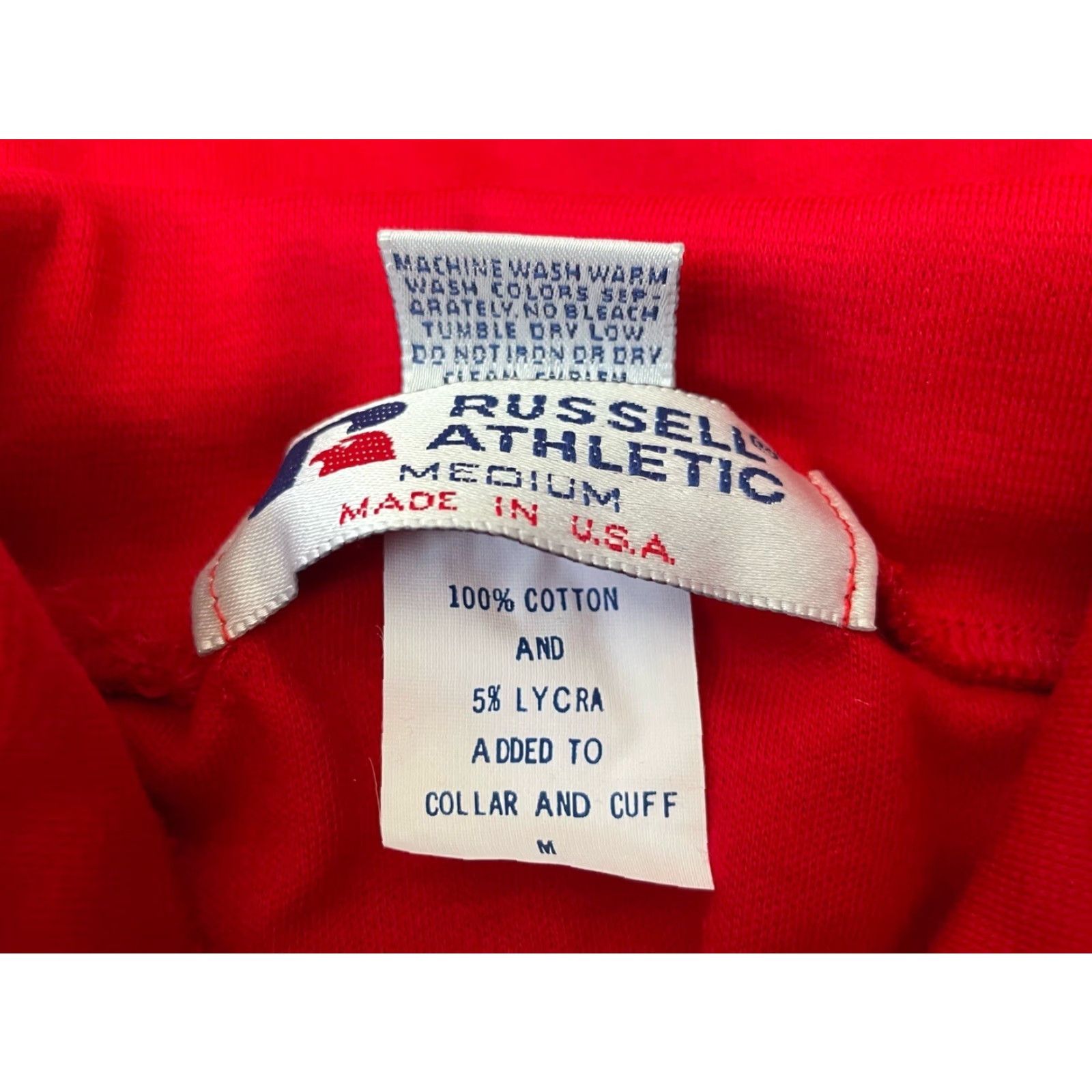 Russell Athletic VINTAGE Russell Athletic Turtleneck Shirt Mens M Red 90s USA Made NOS NWT Sweatshirt Long Sleeve Cotton 28.5" 22" 26" Foldover Collar Mens Size US M / EU 48-50 / 2 - 6 Thumbnail