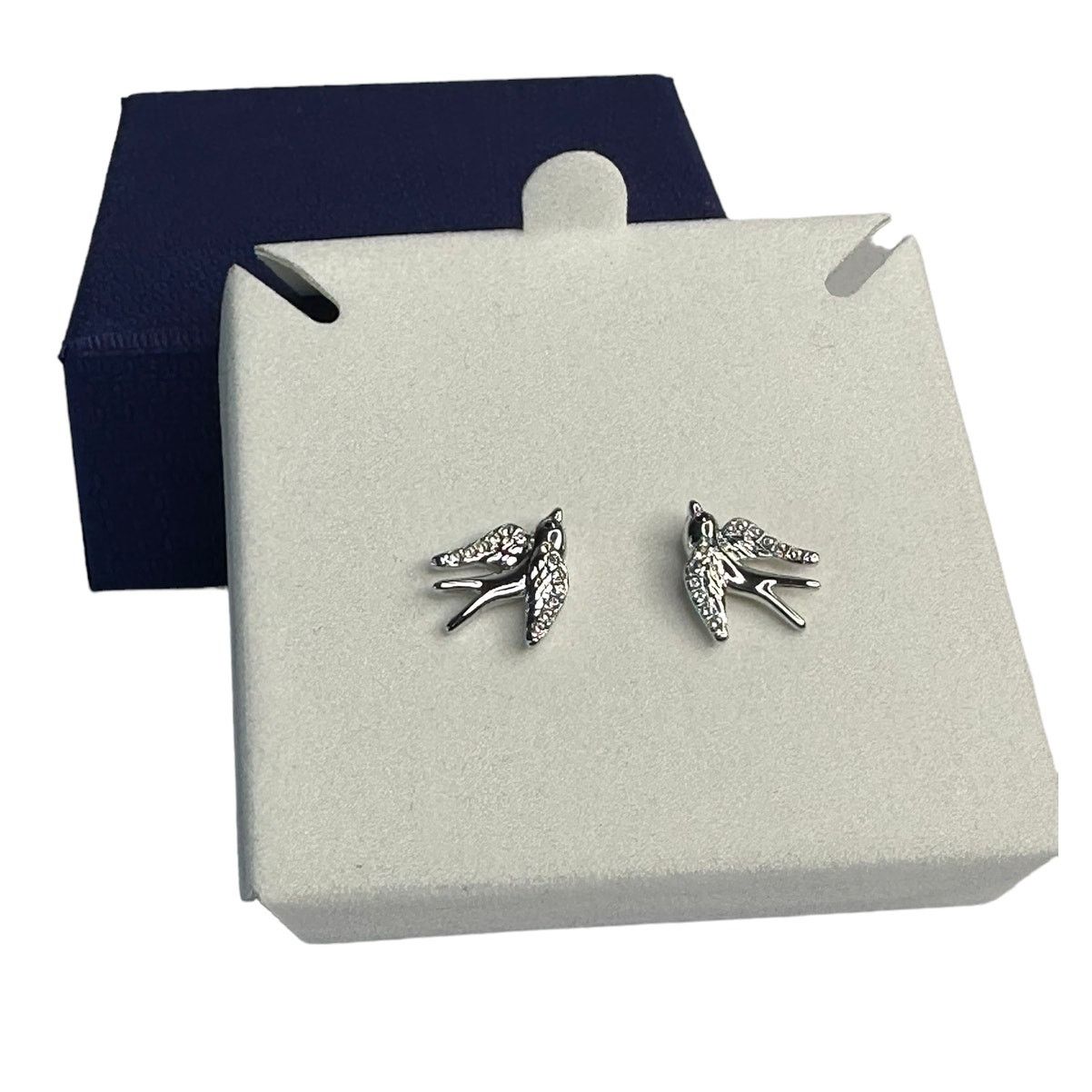 Swarovski Swarovski Birds Crystal Stud Pierced Earrings Rhodium plated Size ONE SIZE - 2 Thumbnail
