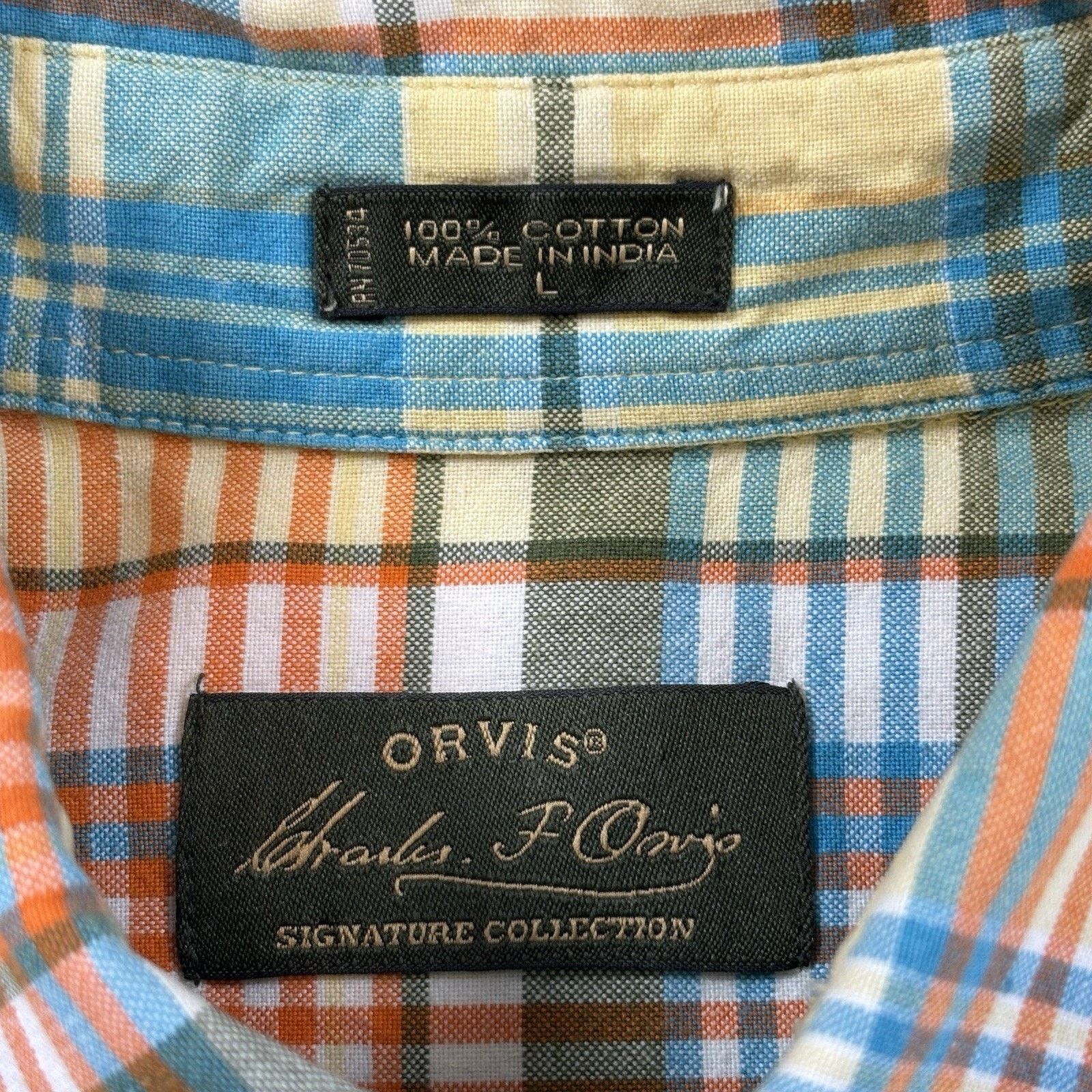 Orvis Orvis Signature Collection Shirt Mens Large Plaid Cotton Size US L / EU 52-54 / 3 - 3 Thumbnail