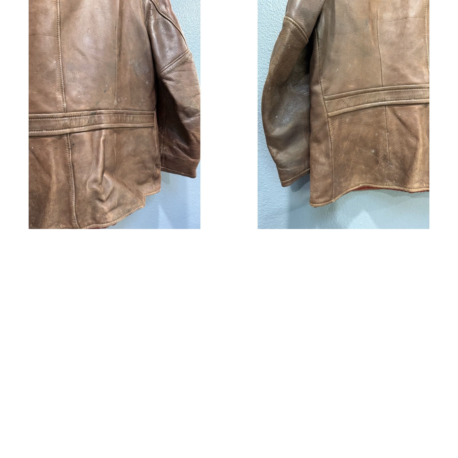 Vintage VINTAGE Uber Leather Jacket Men’s S Brown Zip 60s/60’s Leather Buckskin Style Jacket Mens S Size Brown Clothing Jacket Size US S / EU 44-46 / 1 - 8 Thumbnail