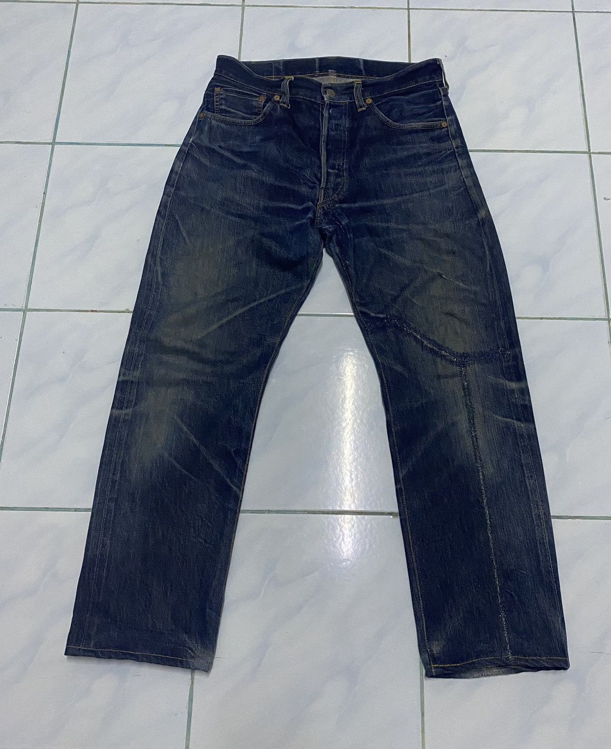 image of Best Offervintage Levis Big E Selvedge Distressed Jeans in Blue, Men's (Size 32)