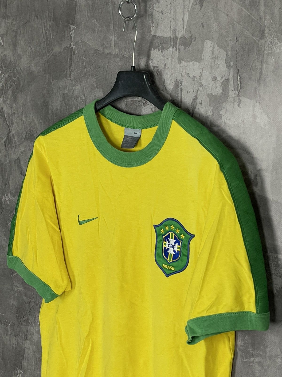 Nike × Vintage Blokecore ⚽️ Nike 2000s FC Brazil #10 Cotton t shirt rare tee Size US S / EU 44-46 / 1 - 6 Thumbnail