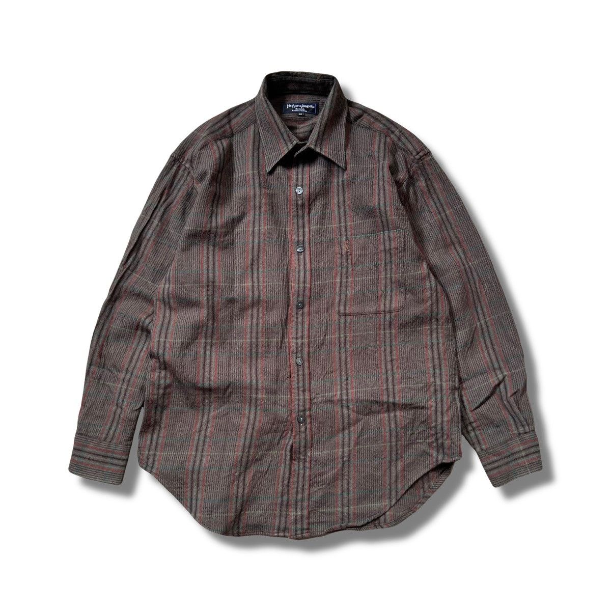 Yves Saint Laurent Vintage YSL Wool Flannel Button Up Shirt Size US M / EU 48-50 / 2 - 1 Thumbnail
