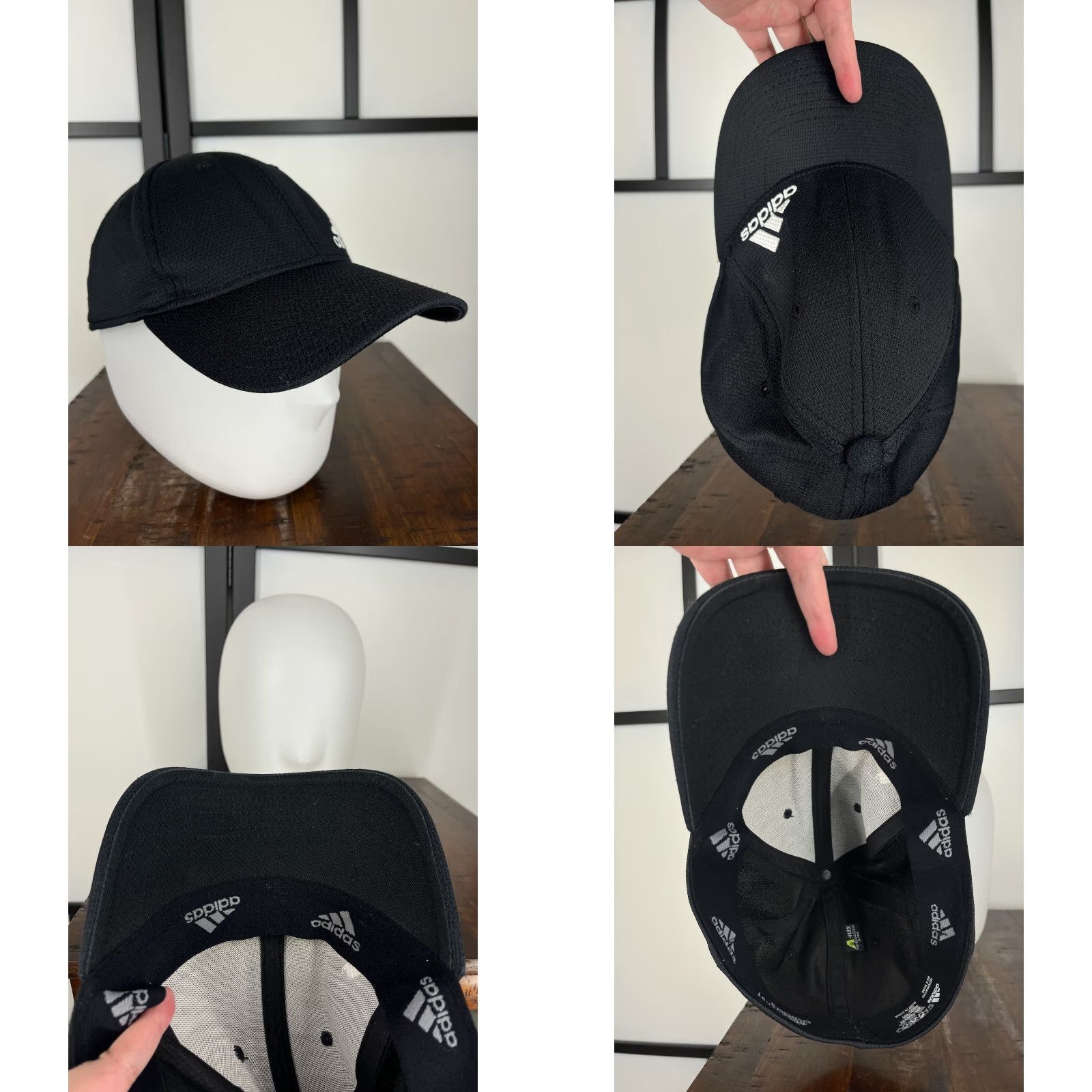 Adidas Adidas Hat Cap Fitted Adult Medium Black Embroidered A-Flex Golf Golfer Size ONE SIZE - 8 Thumbnail