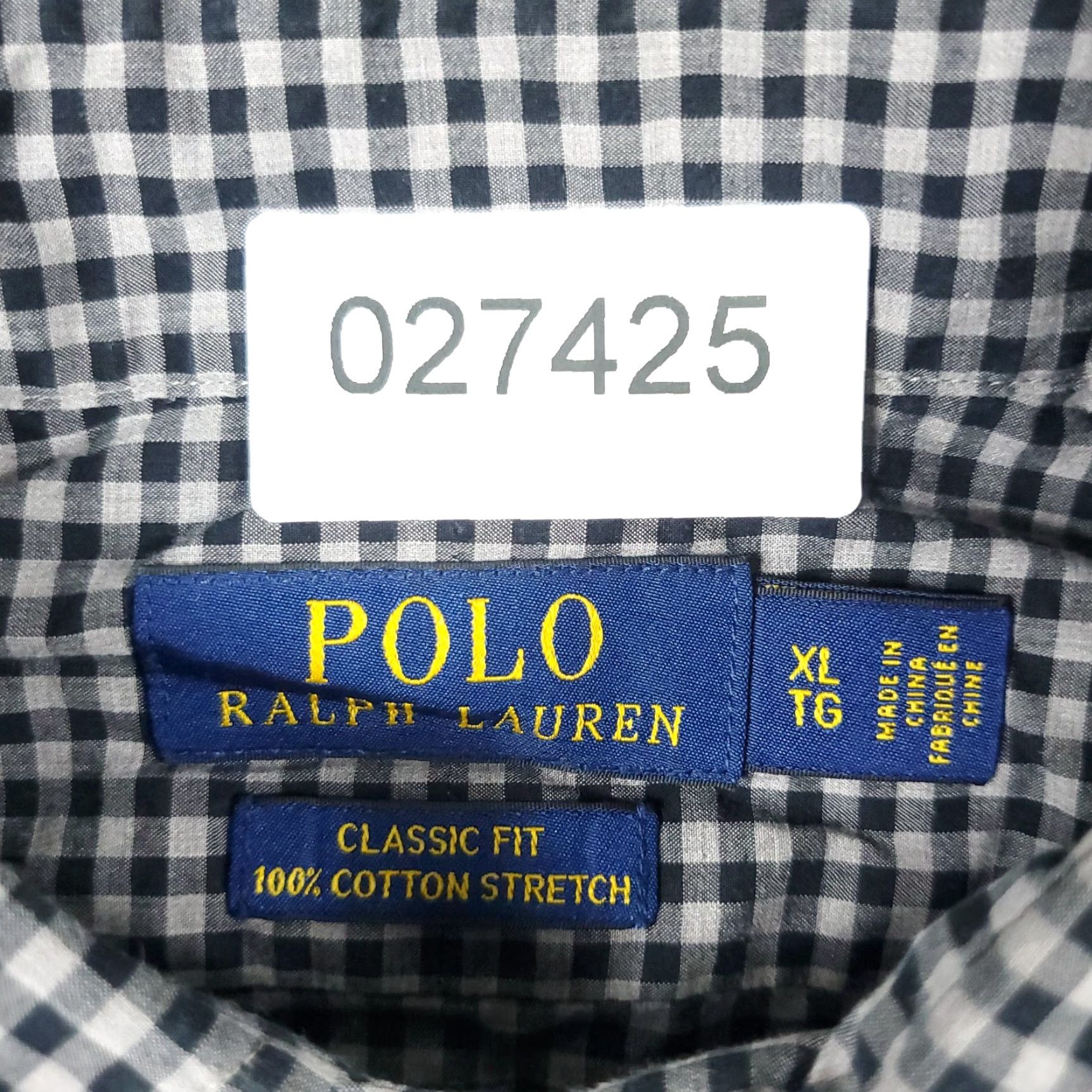 Ralph Lauren Ralph Lauren Shirt Mens XL Gray Check Stretch Pony Button Up Long Sleeve Shirt Size US XL / EU 56 / 4 - 6 Thumbnail