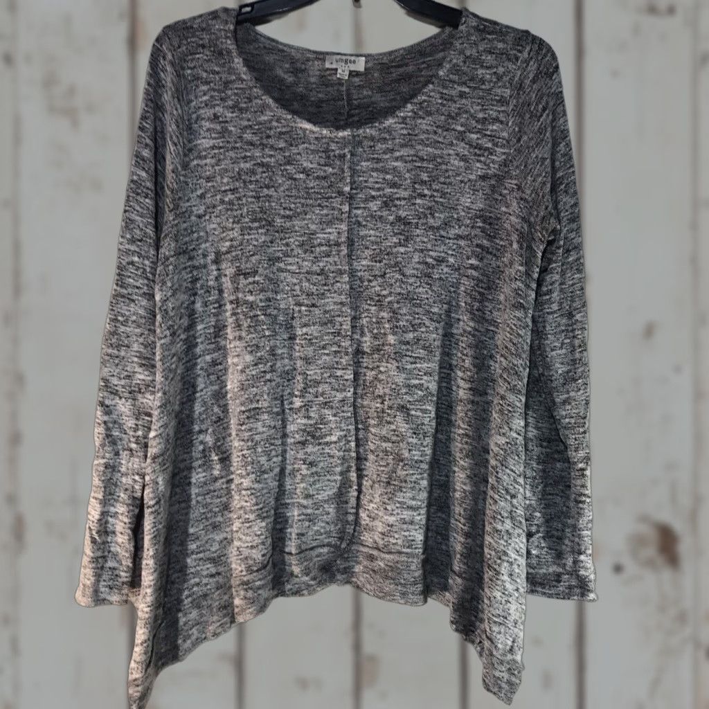 Vintage UMGEE Blk/Wht Marled Knit Asymmetrical Sweater Womens Size M Size M / US 6-8 / IT 42-44 - 1 Thumbnail