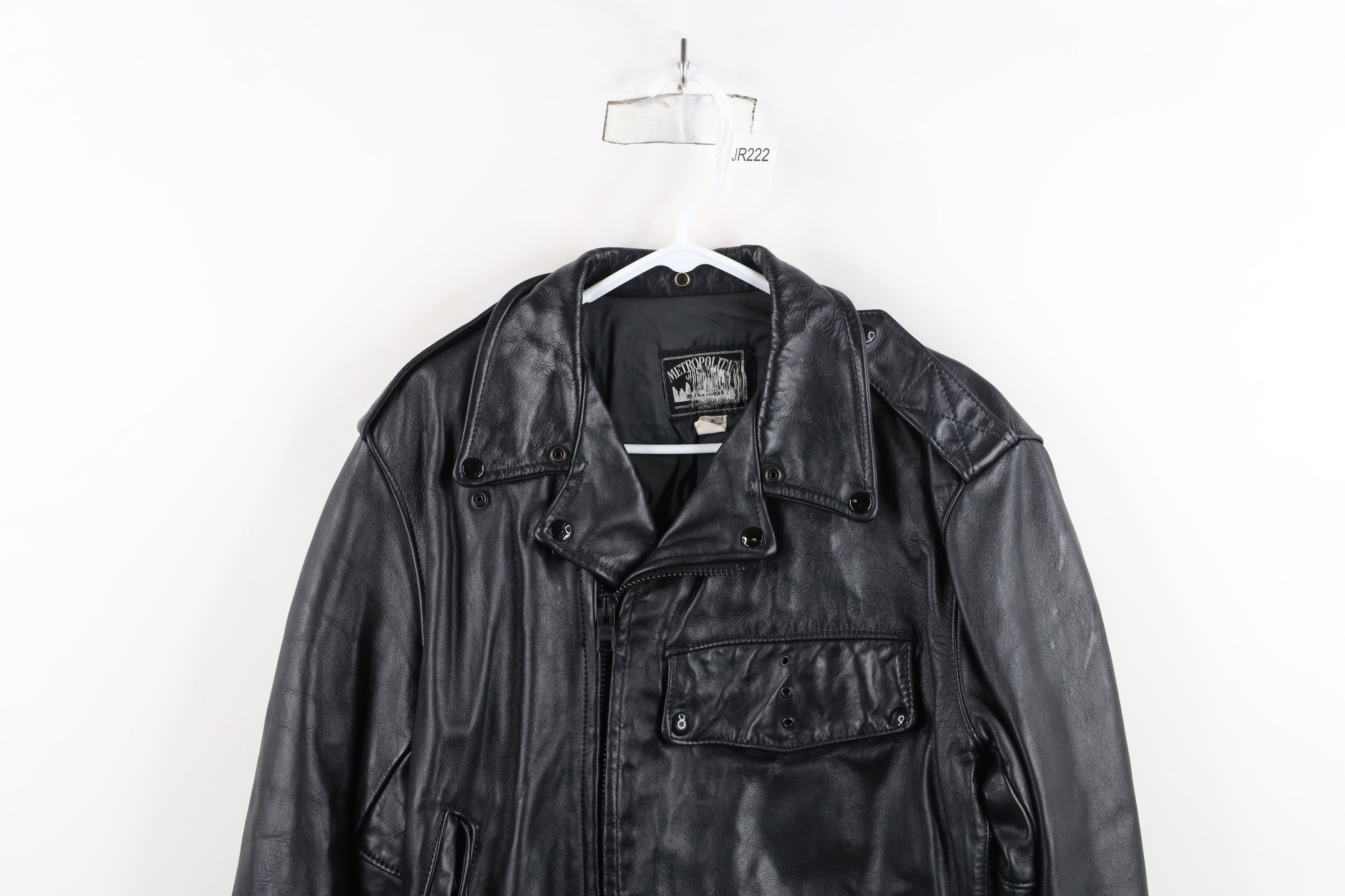 Vintage Vintage 70s 80s Detroit Police Leather Motorcycle Jacket USA Size US XL / EU 56 / 4 - 2 Thumbnail