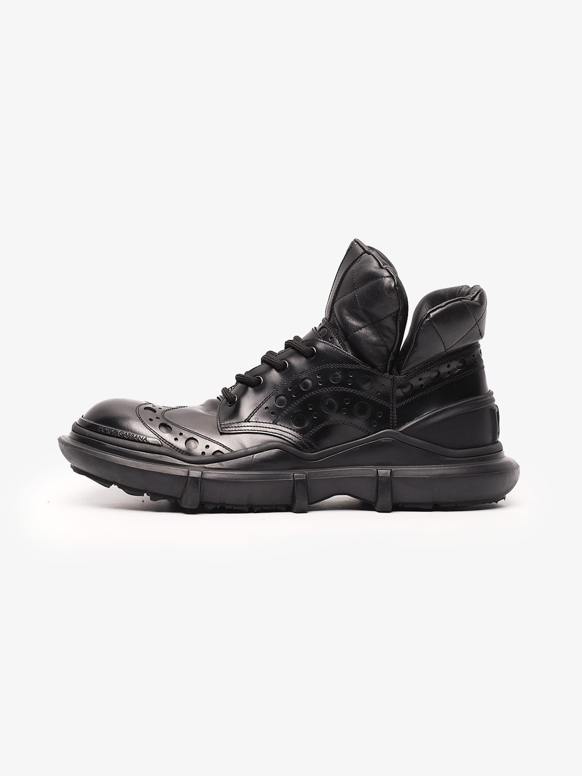 Dolce & Gabbana Black Brogue Mid Derby Size US 10 / EU 43 - 1 Thumbnail