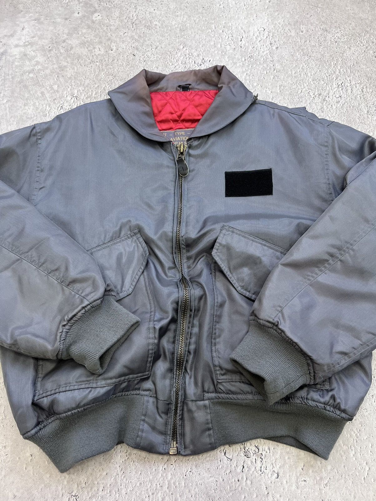 Vintage Schott CWU Flight Bomber Jacket silver Military 90s