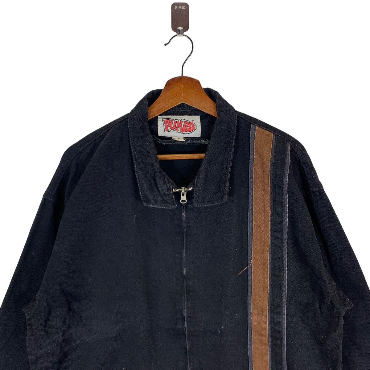Vintage VINTAGE FUMES DENIM BLACK ZIPPER JACKET Size US M / EU 48-50 / 2 - 4 Thumbnail