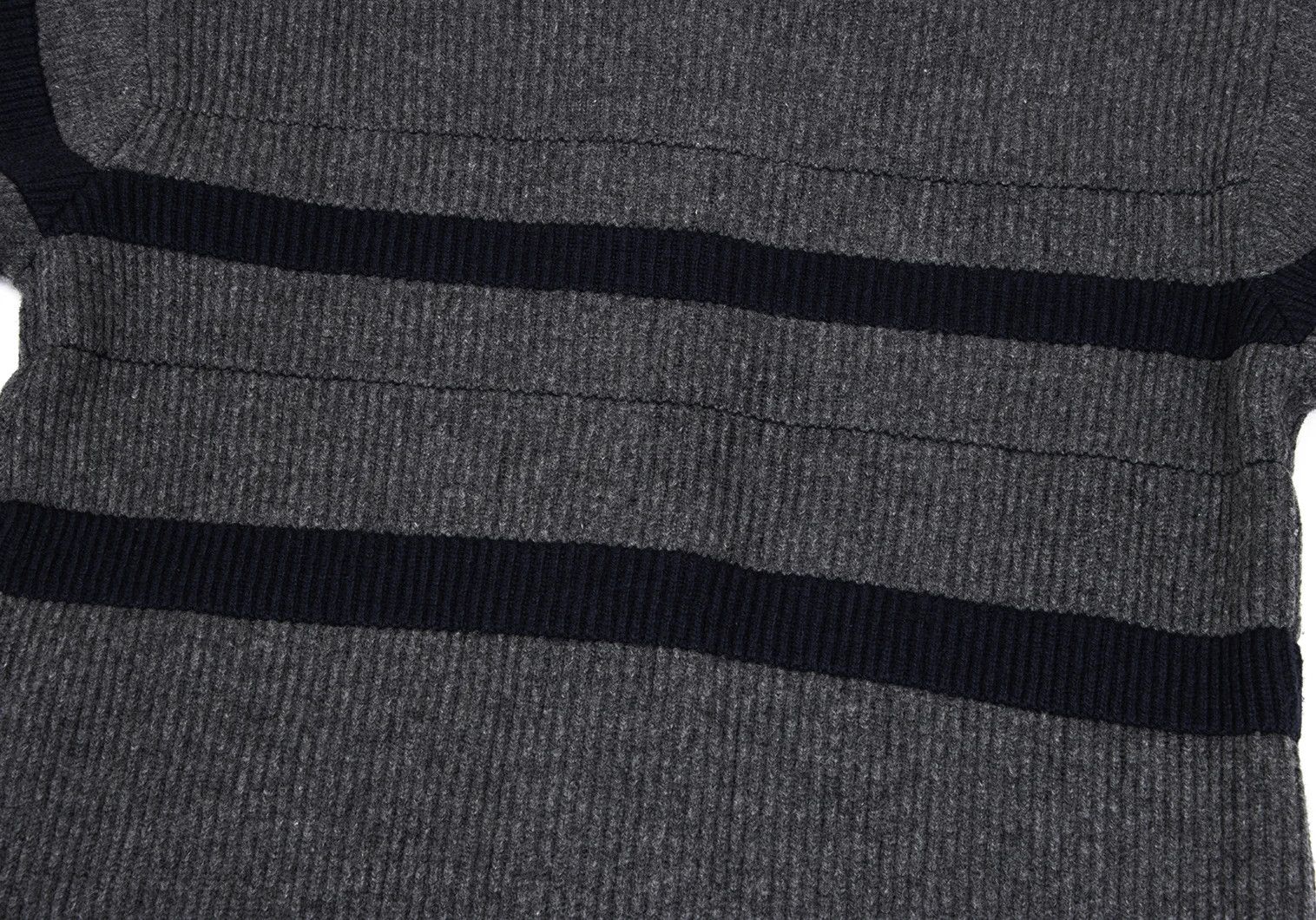 Jean Paul Gaultier Zip-Up Knit Cardigan in Gray and Navy, Size M Size US M / EU 48-50 / 2 - 13 Thumbnail