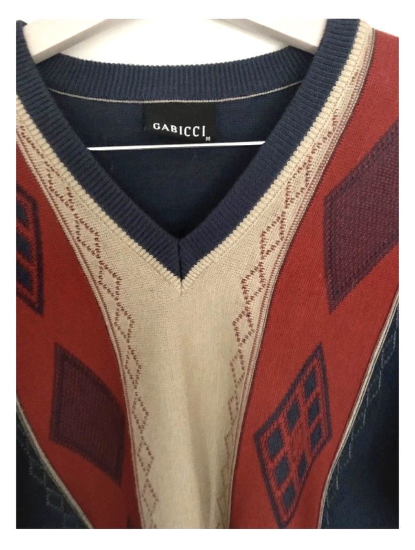 Gabicci Wool Vintage 90s Gabicci blue and burgundy sweater knitwear Size US M / EU 48-50 / 2 - 4 Thumbnail