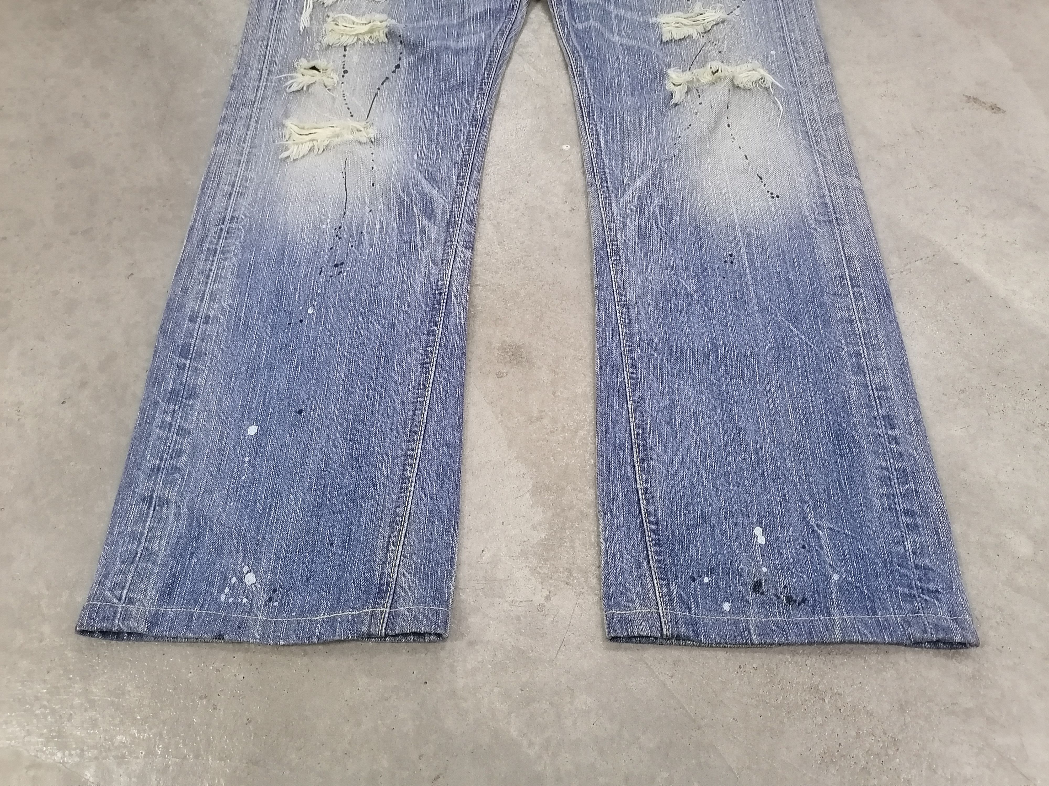 14th Addiction × If Six Was Nine Edwin 503 Ripped Splattered Distressed Denim Pants Size US 34 / EU 50 - 3 Thumbnail