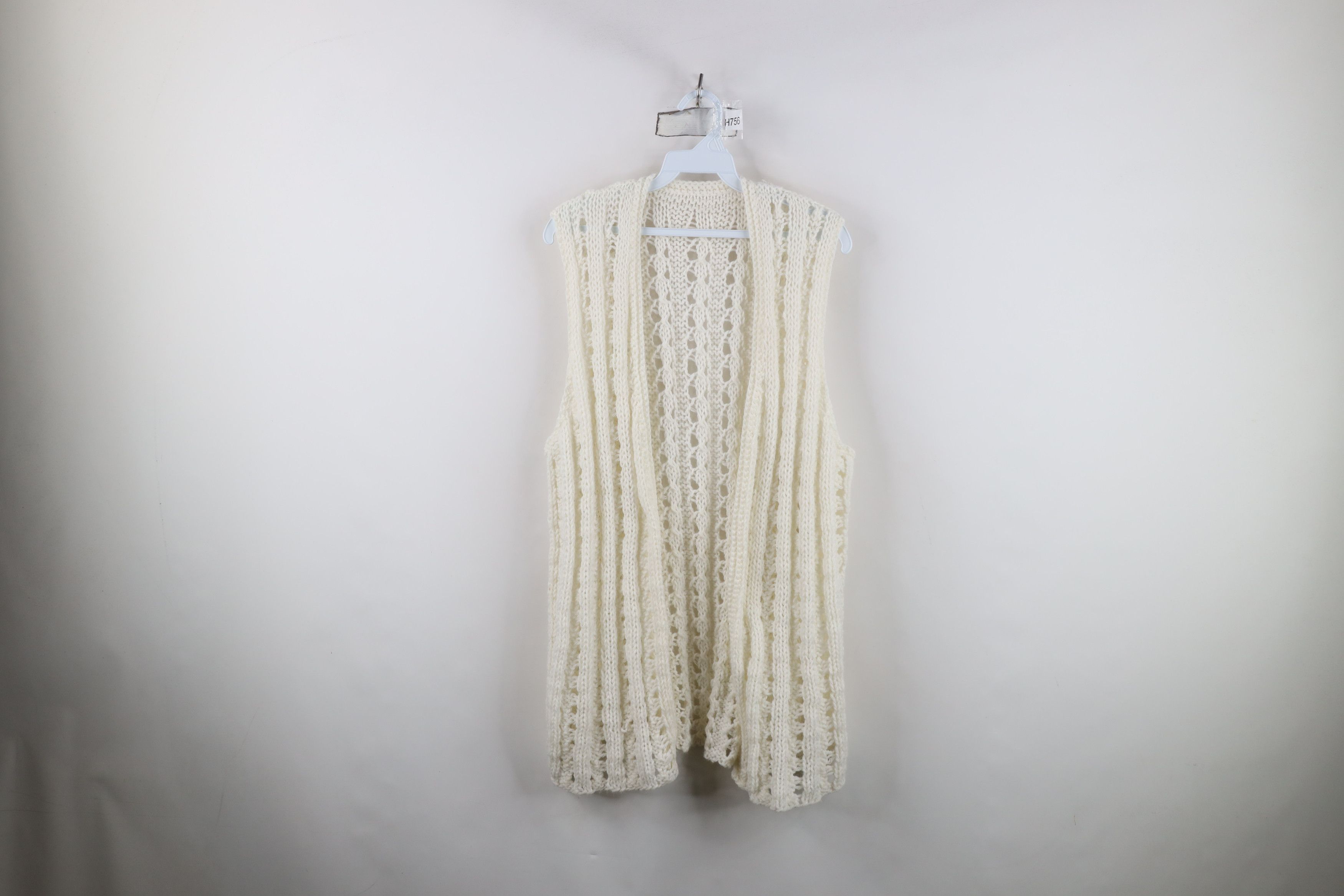 Vintage Vintage 60s 70s Streetwear Knit Open Front Sweater Vest Size L / US 10 / IT 46 - 1 Thumbnail