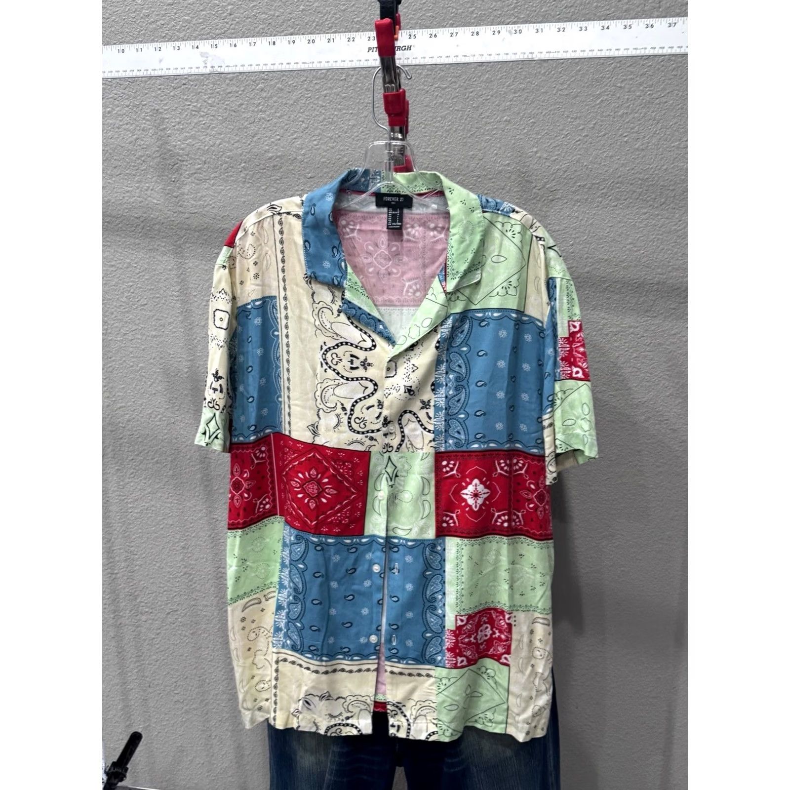 Forever 21 Forever 21 Retro Paisley Patch Work Large L SHORT SLEEVE BUTTON UP SHIRT Size US L / EU 52-54 / 3 - 2 Thumbnail