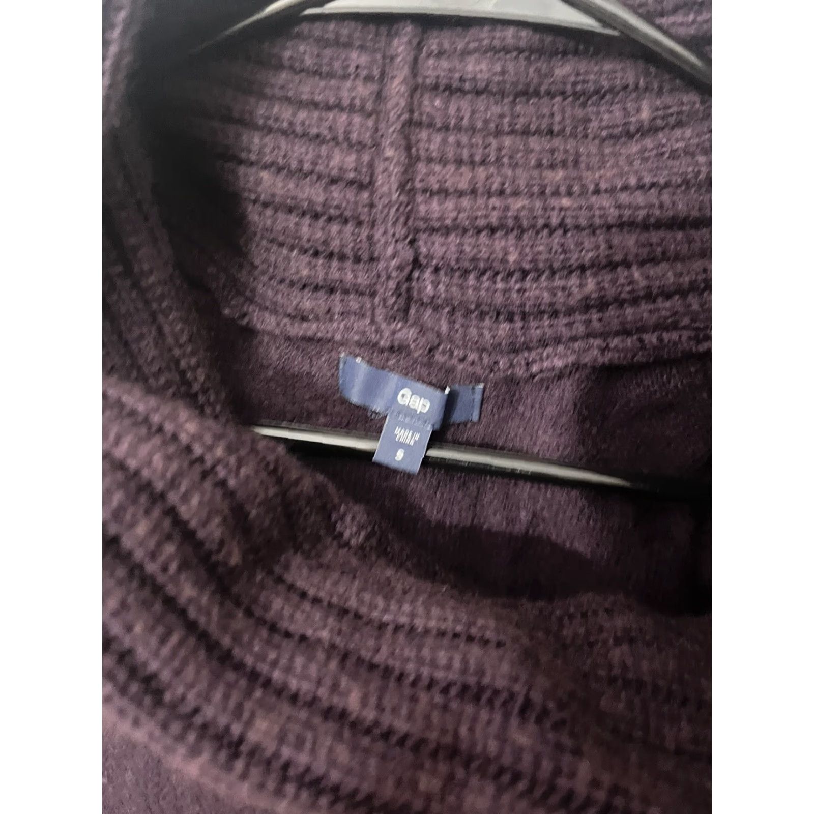Gap GAP Pullover Sweater Solid Purple Turtleneck 3/4 Sleeve Small Cotton Women's Size S / US 4 / IT 40 - 2 Thumbnail