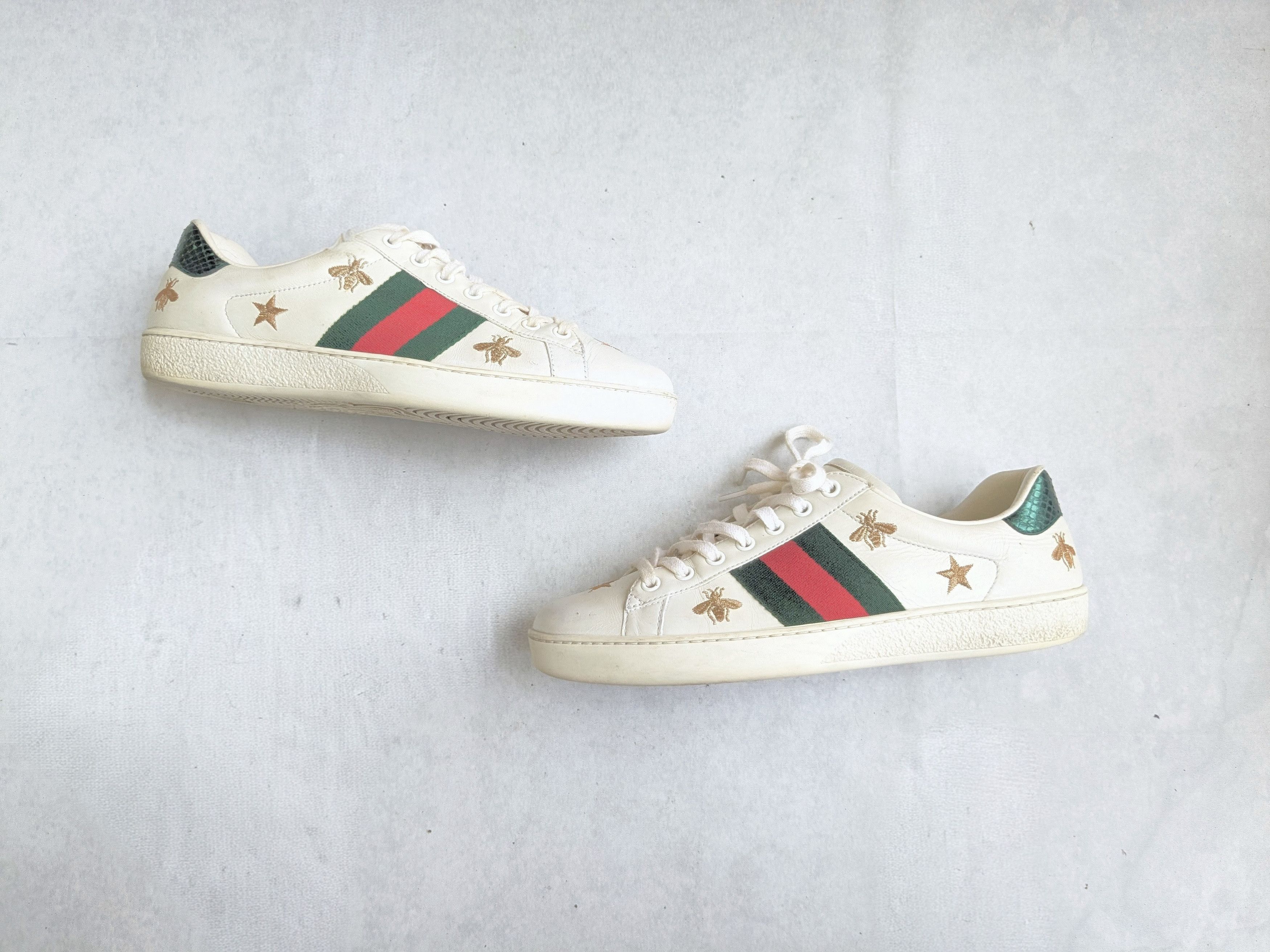 Gucci Gucci Ace Sneakers White Stats Bee 7.5 Low Tops Size US 7.5 / EU 40-41 - 1 Thumbnail