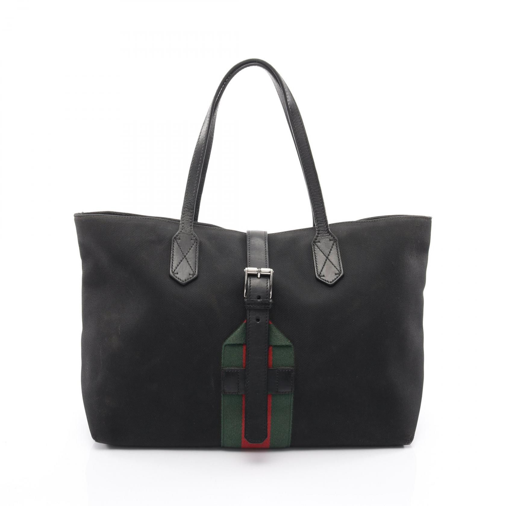 Gucci Gucci Gucci Sherry Line Canvas Leather Tote Bag Leather Tote Bag 337070 DUTY FREE for USA Size ONE SIZE - 1 Thumbnail