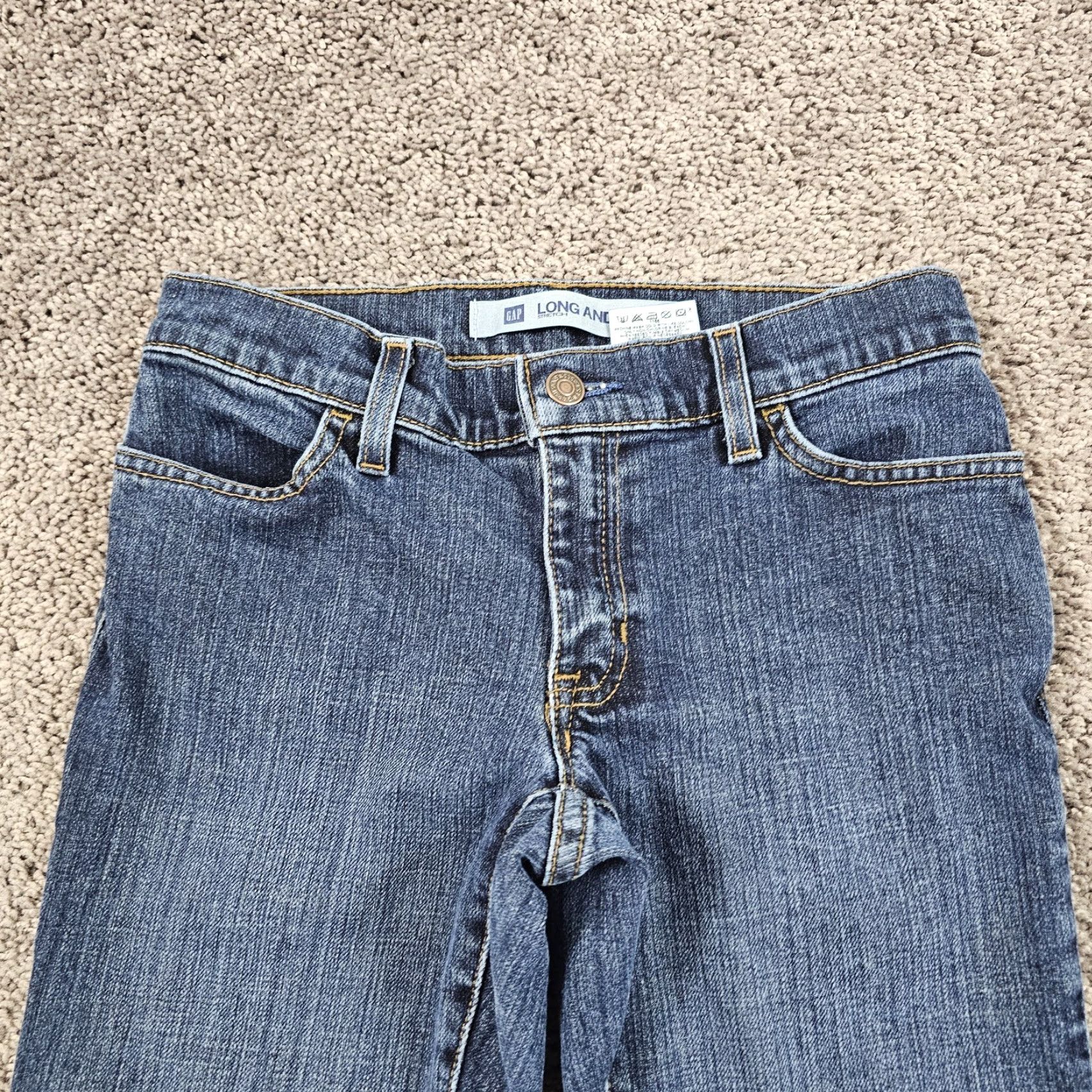 Gap GAP Jeans Womens Flared Regular Denim 26x30 Dark Blue Stretch 1R/26x30 Canada Women Jeans Size 25" / US 0 / IT 36 - 2 Thumbnail