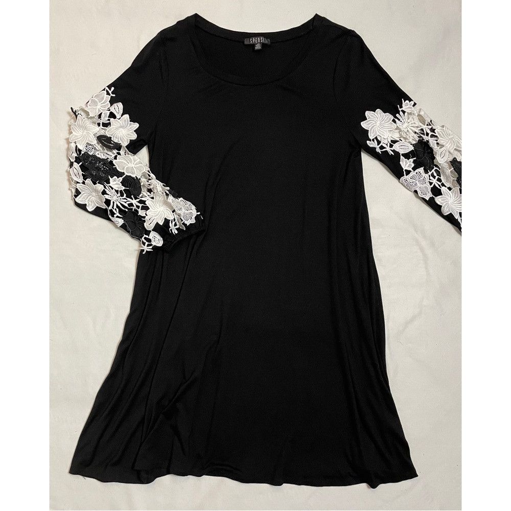 Other Spense Black Crochet Lace Long Sleeve Dress Size L Size L / US 10 / IT 46 - 7 Thumbnail