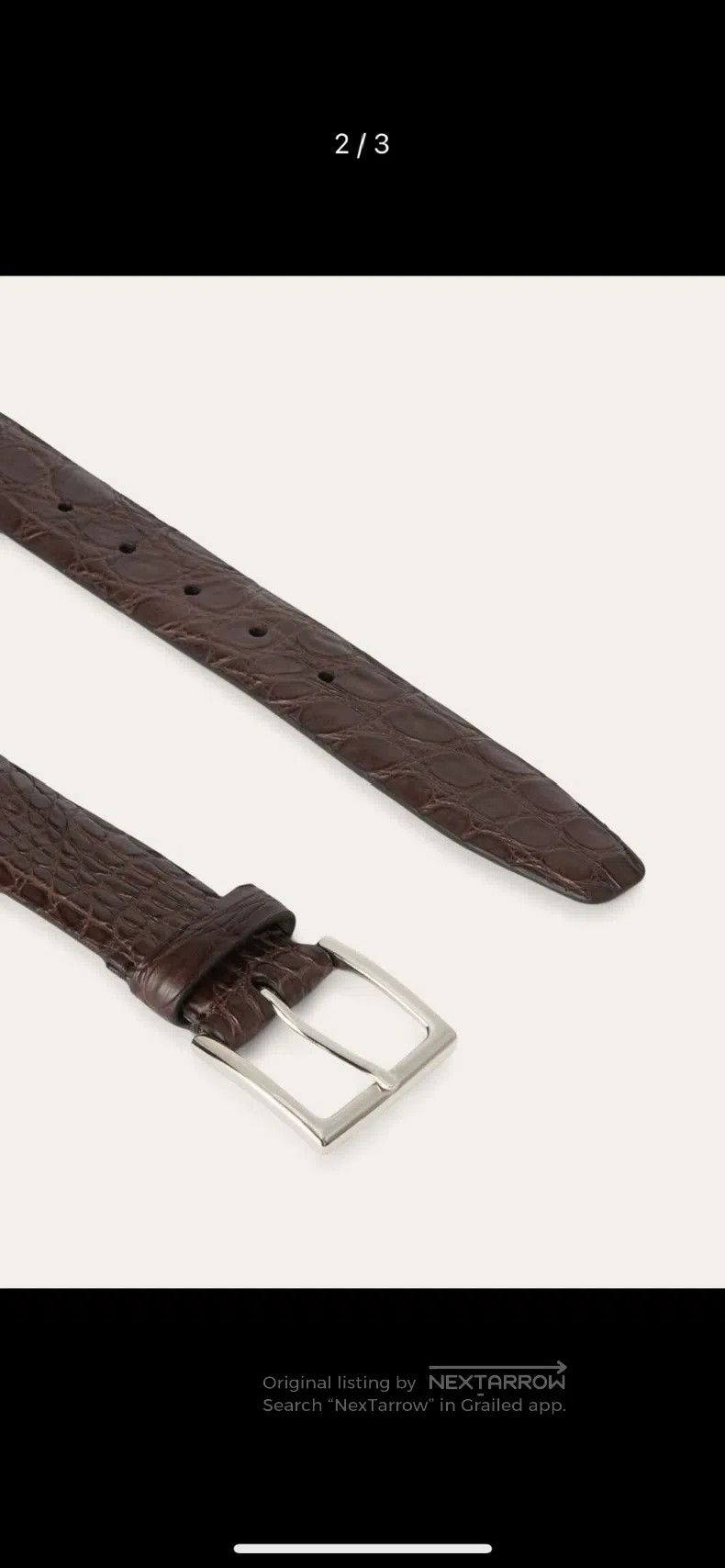 Loro Piana LORO PIANA size 95 Men's crocodile leather belt No. FaI1156 Size ONE SIZE - 2 Thumbnail