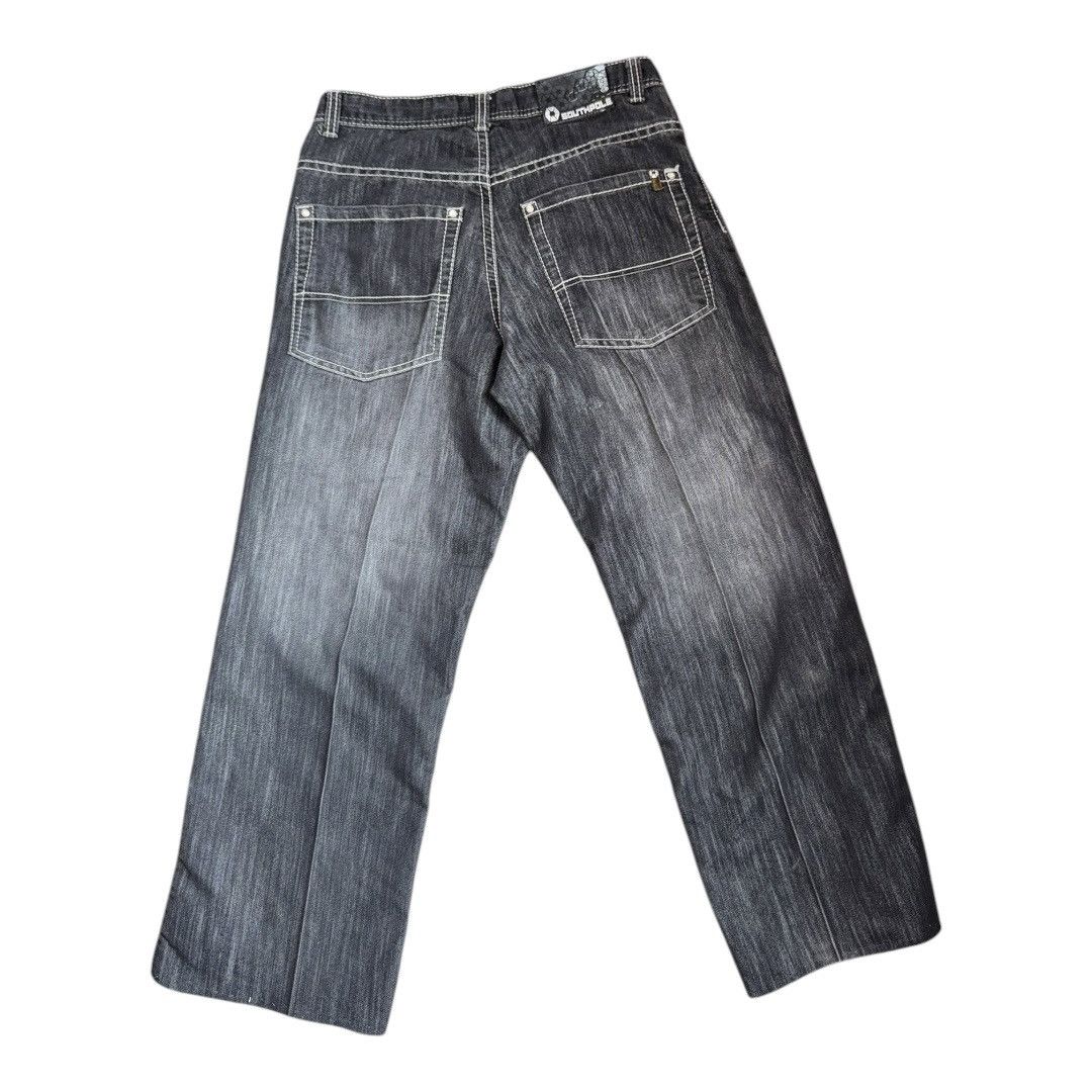 Southpole × Vintage Vtg Southpole Jeans Mens Sz 34x30 Black Faded Baggy Wide Leg Size US 34 / EU 50 - 1 Thumbnail