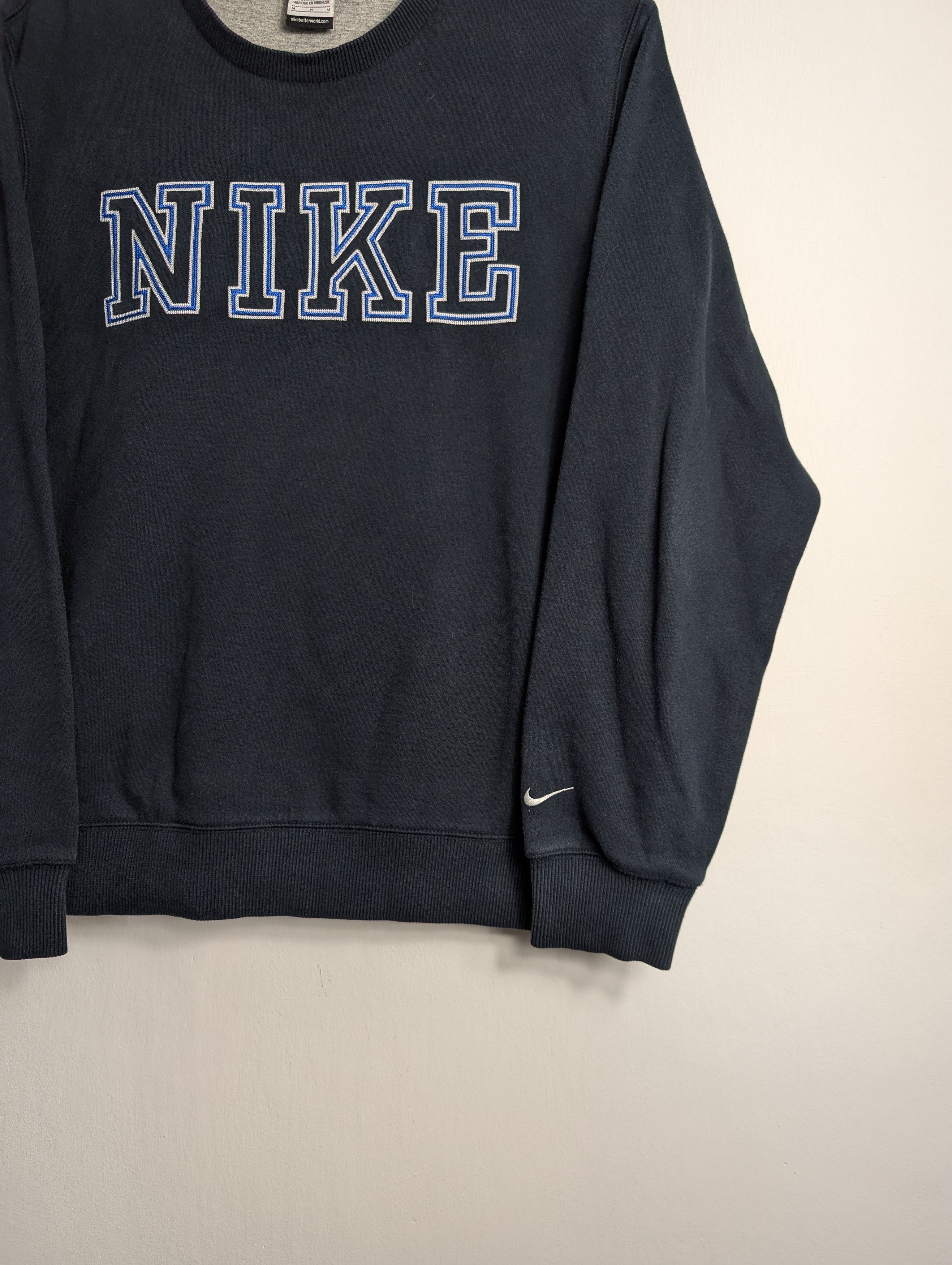 Nike Nike Navy Spellout Sweatshirt Retro Streetwear Y2K Boxy Size US M / EU 48-50 / 2 - 4 Thumbnail
