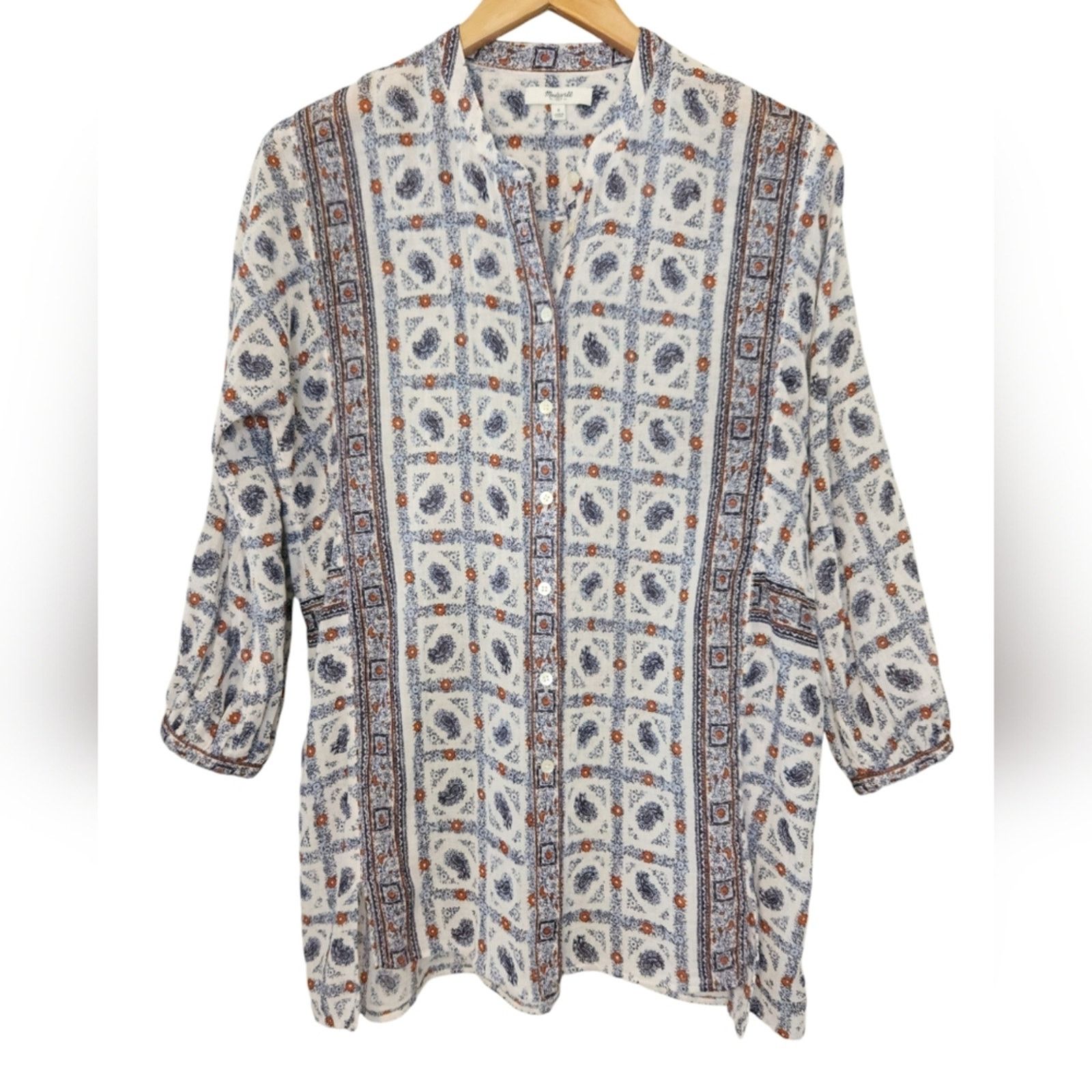 Madewell Madewell Picnic Paisley Boho print tunic top Small Size S / US 4 / IT 40 - 4 Thumbnail