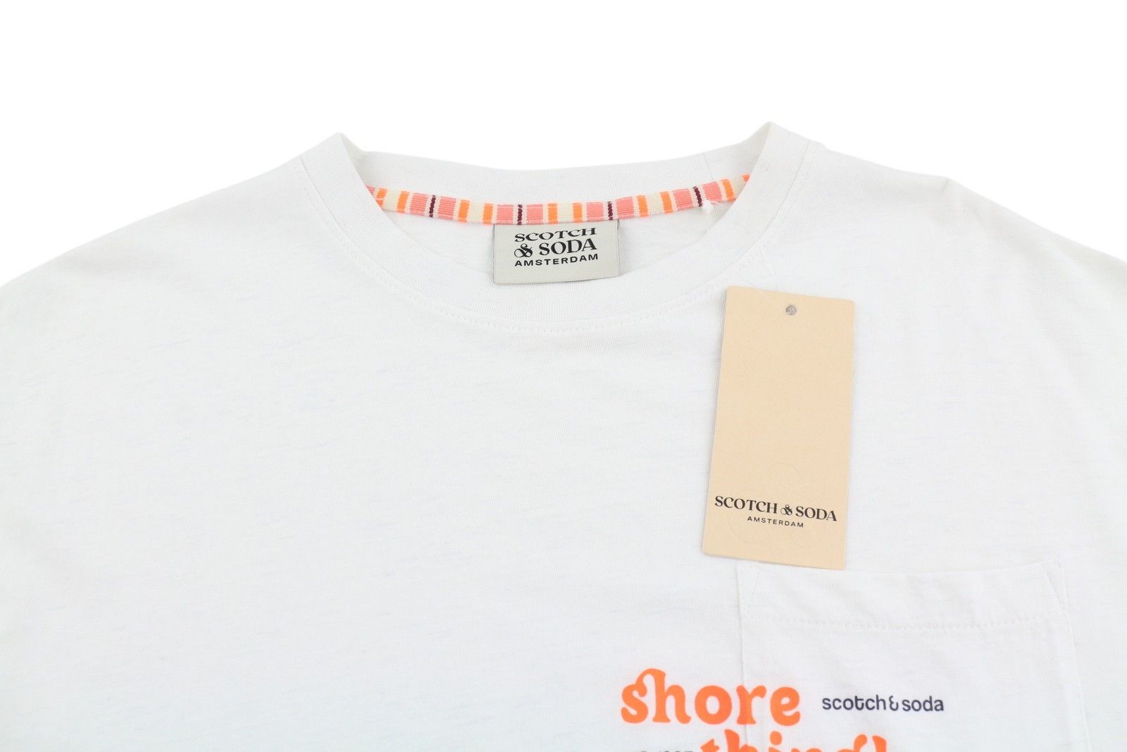 Scotch & Soda M White Linen Blend Crew Neck Tricot Short Sleeve 91043 Size US M / EU 48-50 / 2 - 5 Thumbnail