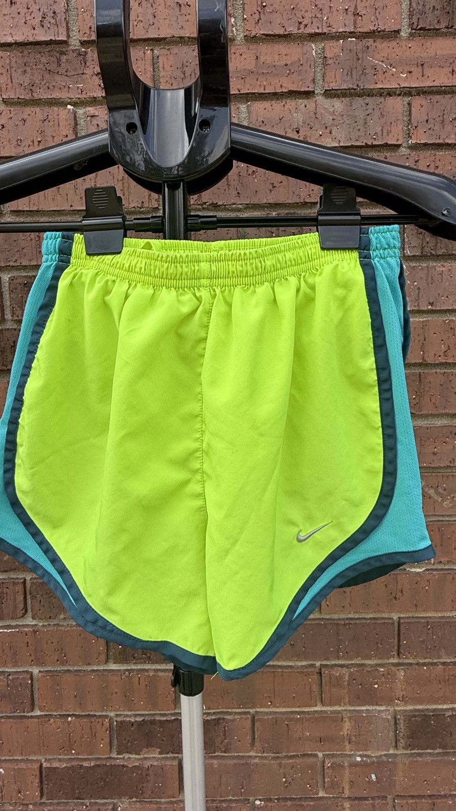Nike Nike Dri-Fit Tempo Running Shorts Womans Size XS Neon Lime Size 22" - 2 Thumbnail