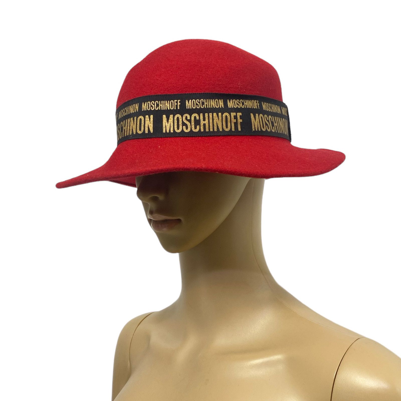 Moschino × Vintage MOSCHINO Cheap & Chic Vintage Red Wool Fedora Hat Size ONE SIZE - 3 Thumbnail