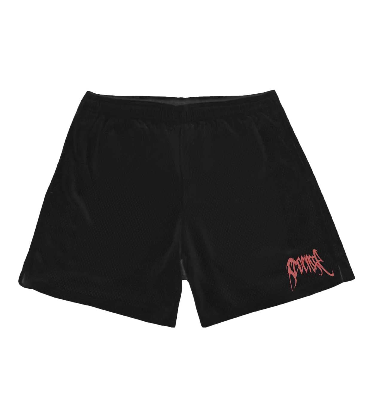 Revenge Embroidered Logo Mesh Short Black/Red Size US 34 / EU 50 - 1 Thumbnail