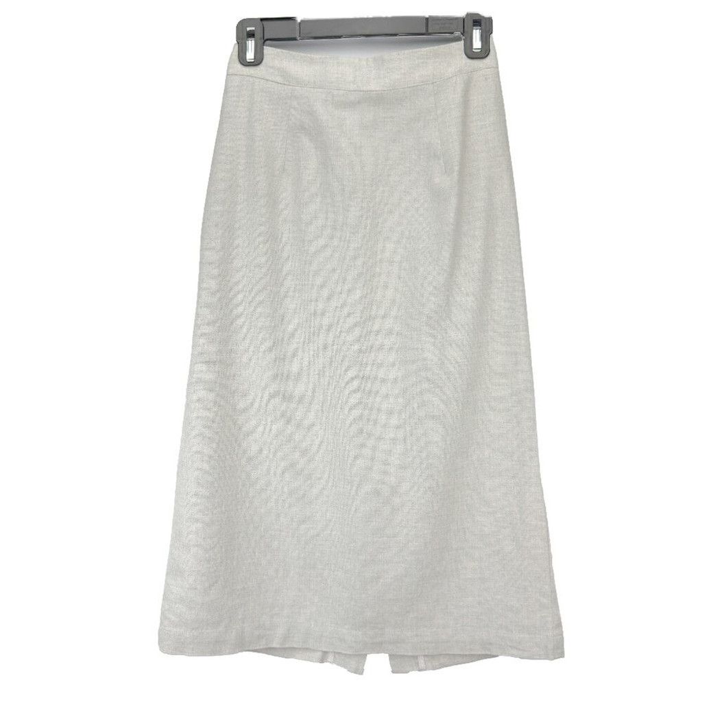 Frank & Oak FRANK & OAK Midi Minimalist Academia Pale Gray Skirt Size XS Size 24" / US 00 / IT 34 - 4 Thumbnail