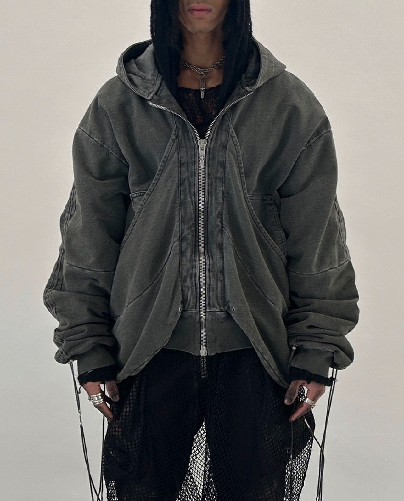 SHINE LUXURY 《SLURP HIGH》SHINE LUXURY “GOLUCIDA”ZIPPER CARGO HOODIE Size US L / EU 52-54 / 3 - 2 Thumbnail