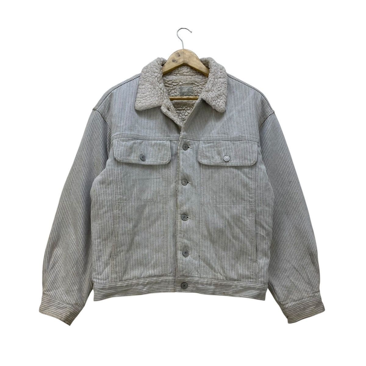 Levi's 💥Vintage Levis Shearling Blanket Hikory Stirpe Style Jacket Size US M / EU 48-50 / 2 - 1 Thumbnail