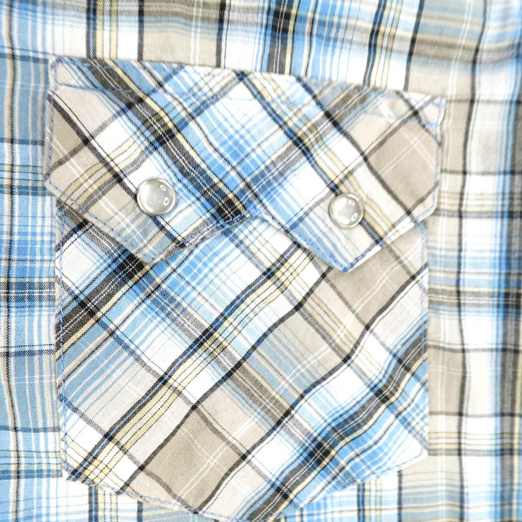 Wrangler VINTAGE Wrangler Shirt Mens M Blue Beige Plaid Western Saw Tooth Pearl Snap Rodeo Cowboys Size US M / EU 48-50 / 2 - 3 Thumbnail