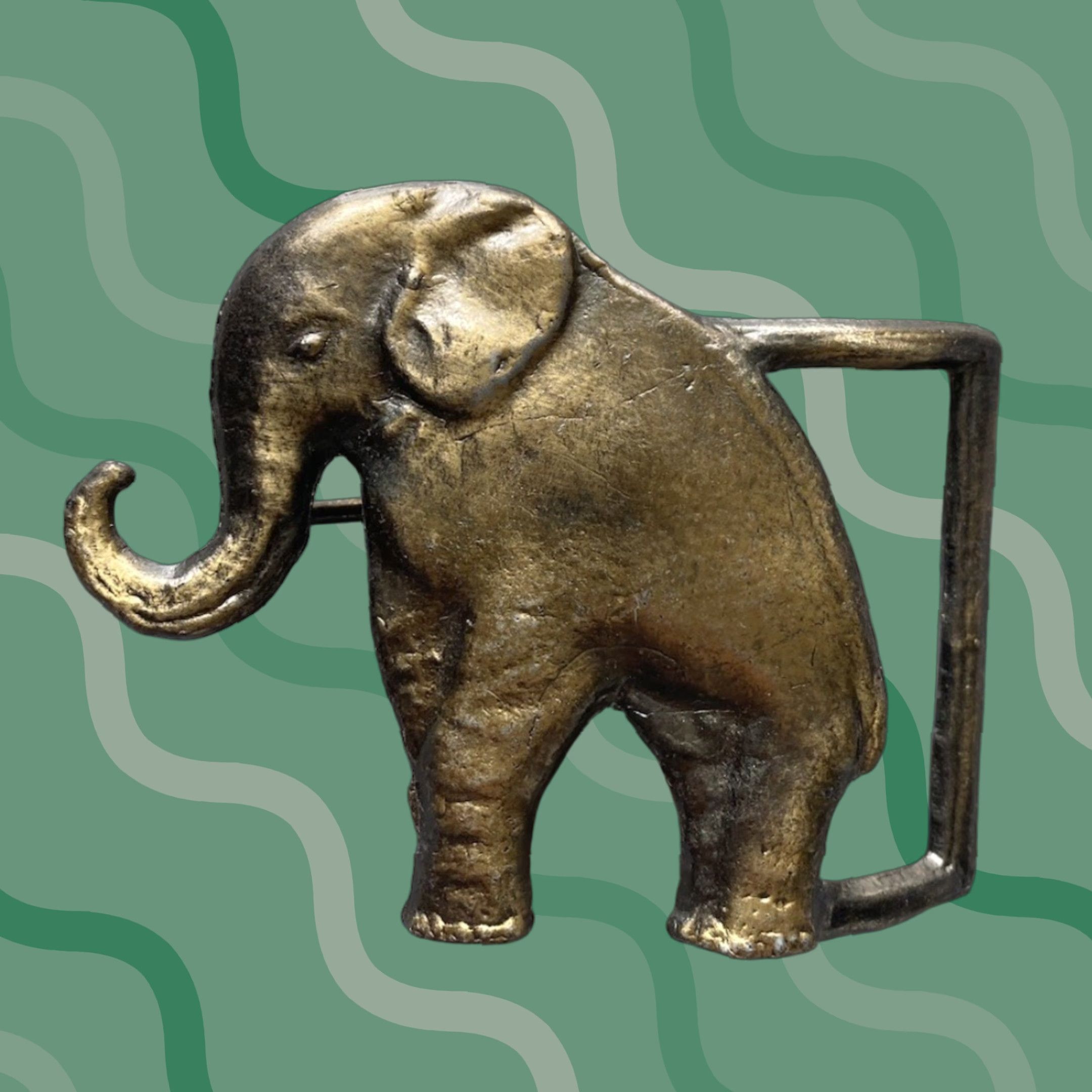 Vintage VINTAGE Accurate Elephant Belt Buckle Metal 5229 Animal Flaws Wear Photos Included Size ONE SIZE - 1 Thumbnail