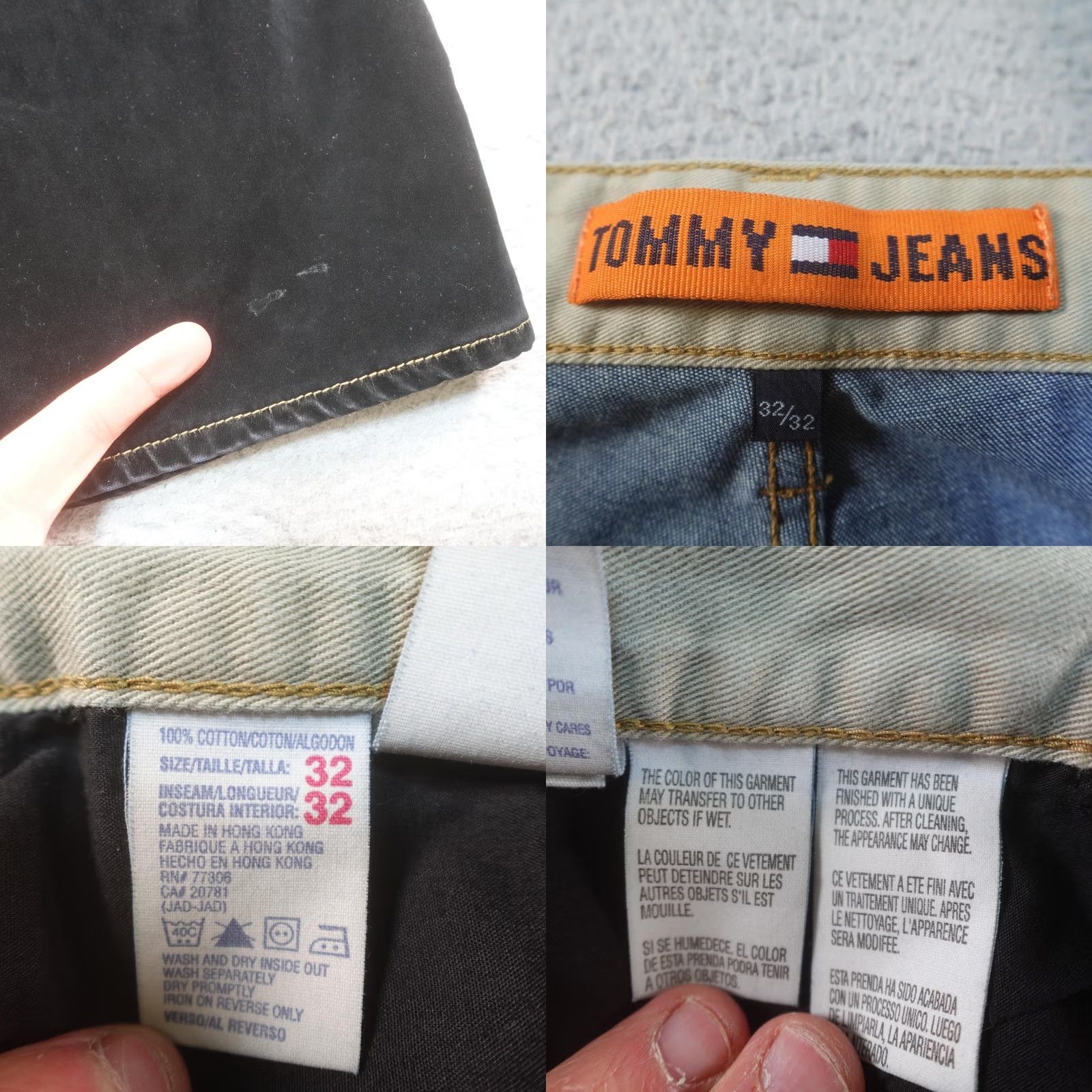 Denime VINTAGE Tommy Jeans Jeans Mens 32x32 Black Straight Leg Denim Y2K 2002 Soft Size US 32 / EU 48 - 9 Thumbnail