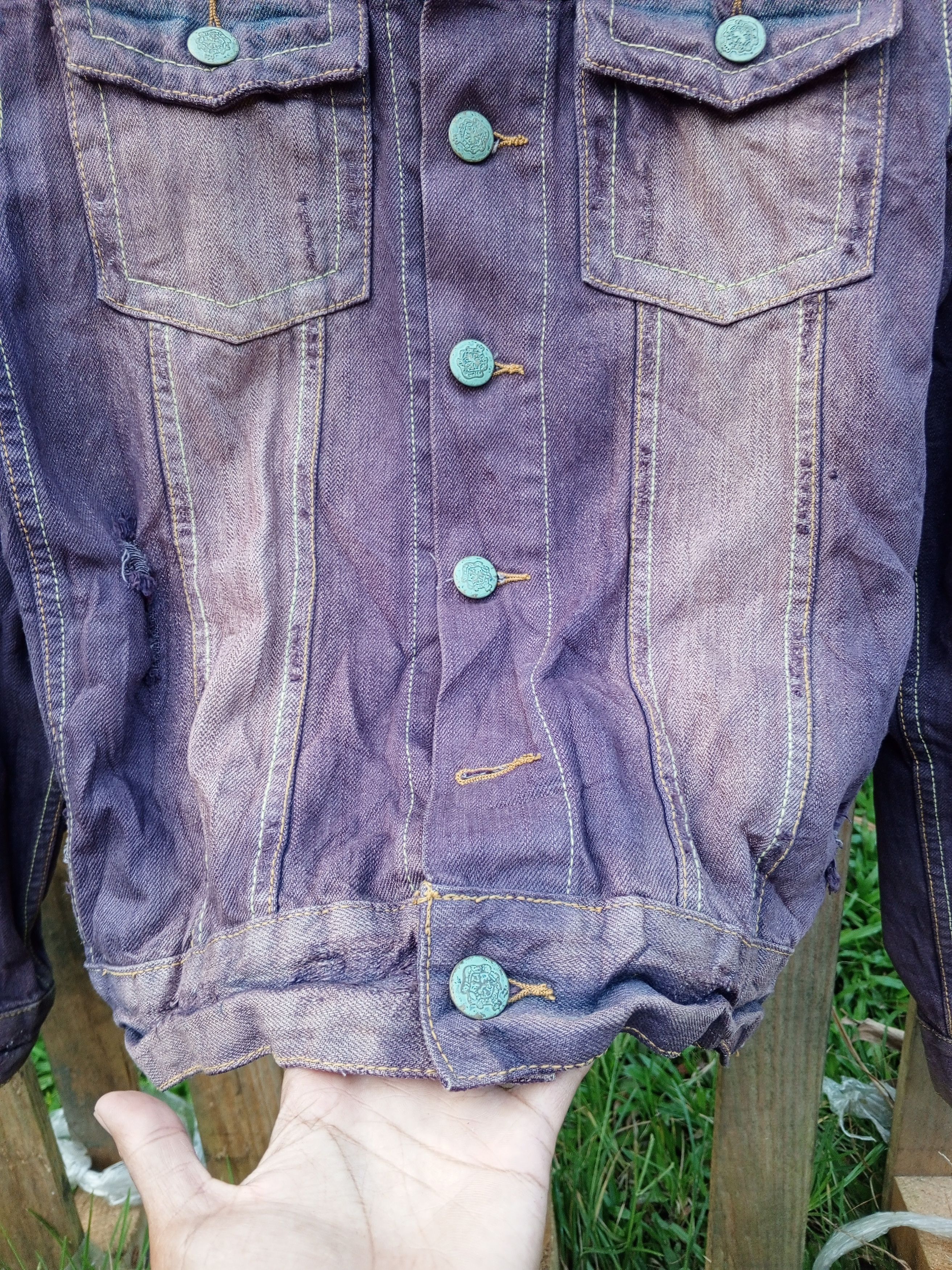 Japanese Brand DENIM JACKET FADED PURPLE COLOR Size US L / EU 52-54 / 3 - 6 Thumbnail