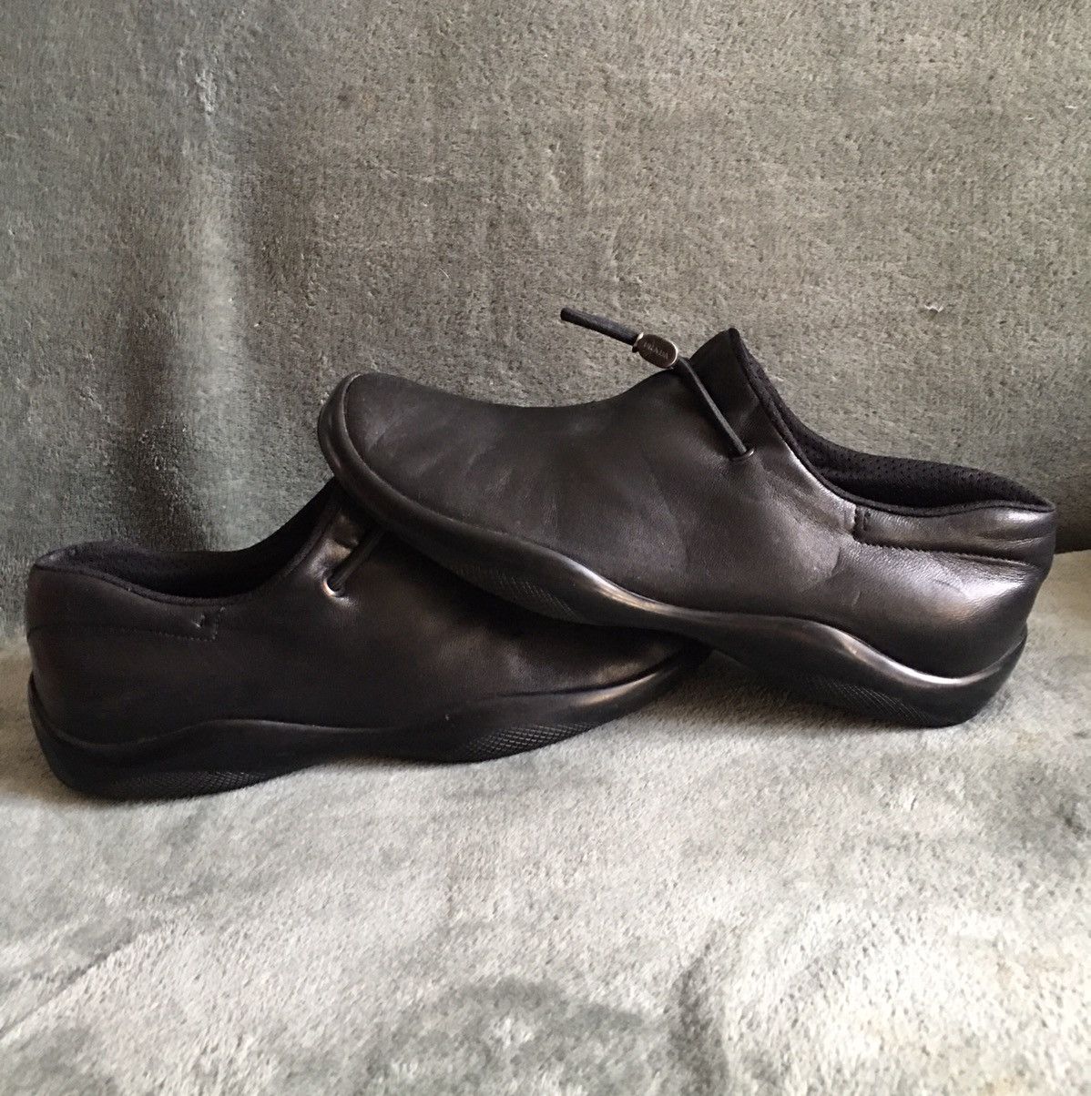 Prada Prada Toblach Black Leather Low Top Sneakers Size 38.5 Size US 8.5 / IT 38.5 - 9 Thumbnail