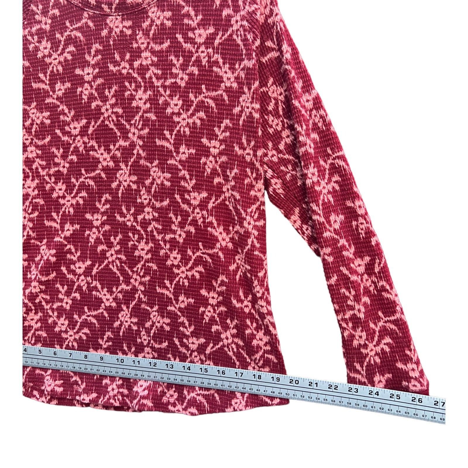 Other Knox Rose - Women's Long Sleeve Thermal Top - Burgundy - Lar Size L / US 10 / IT 46 - 7 Thumbnail