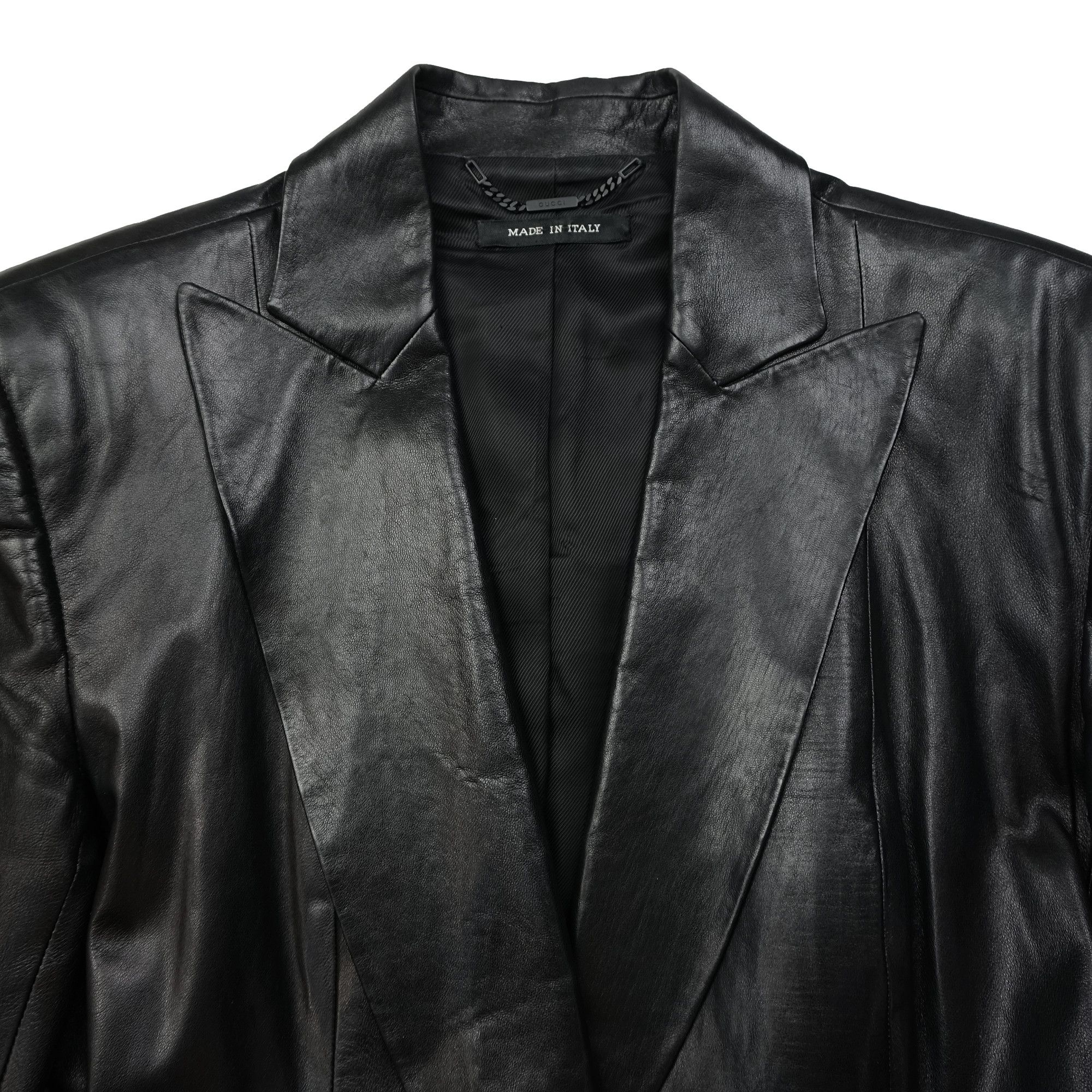 Gucci Gucci by Tom Ford AW01 Belted Leather Jacket Size M / US 6-8 / IT 42-44 - 2 Thumbnail