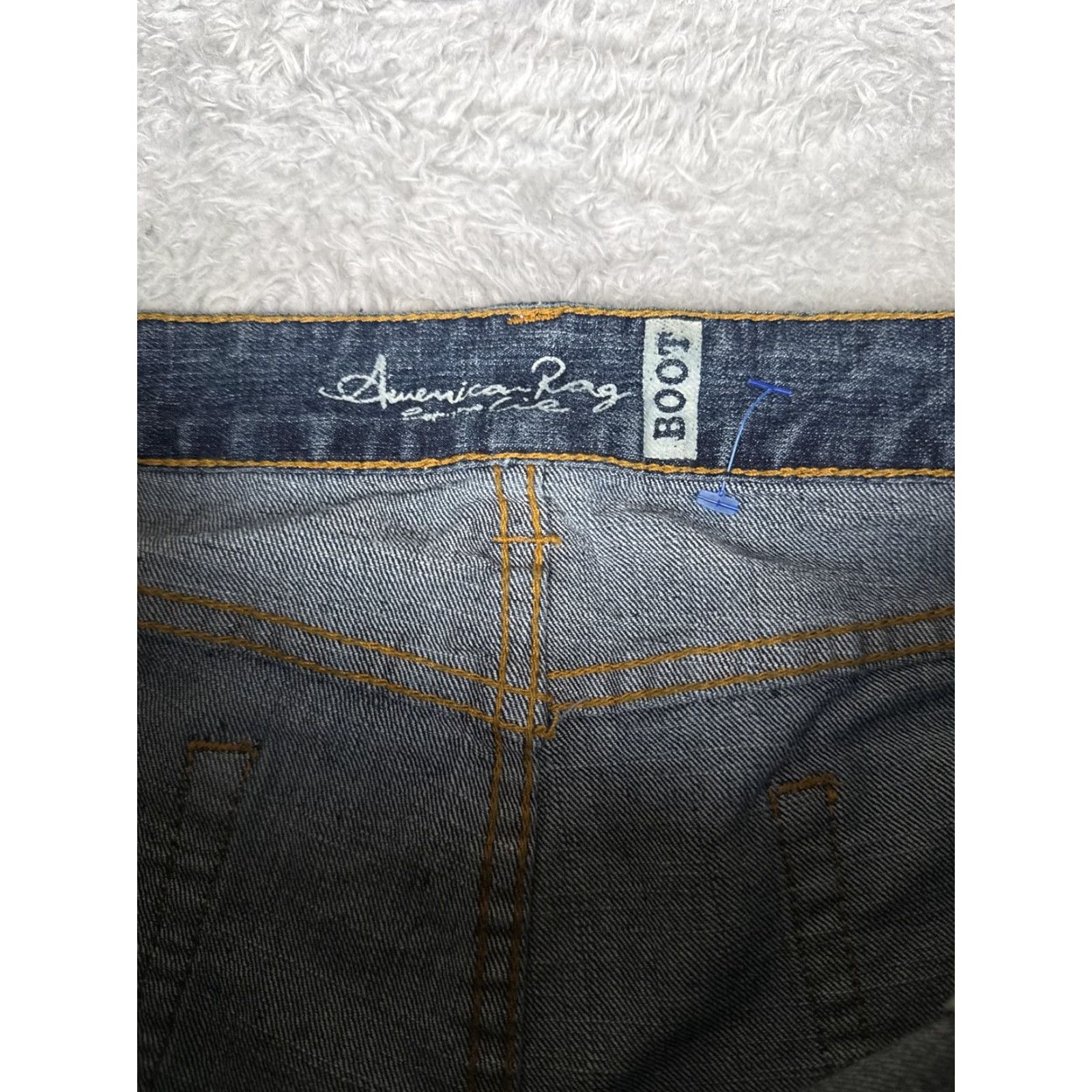 Vintage American Rag Jeans Juniors 15 Womens Blue Bootcut Stretch Denim Mid Rise Casual Size 36" / US 14 / IT 50 - 6 Thumbnail