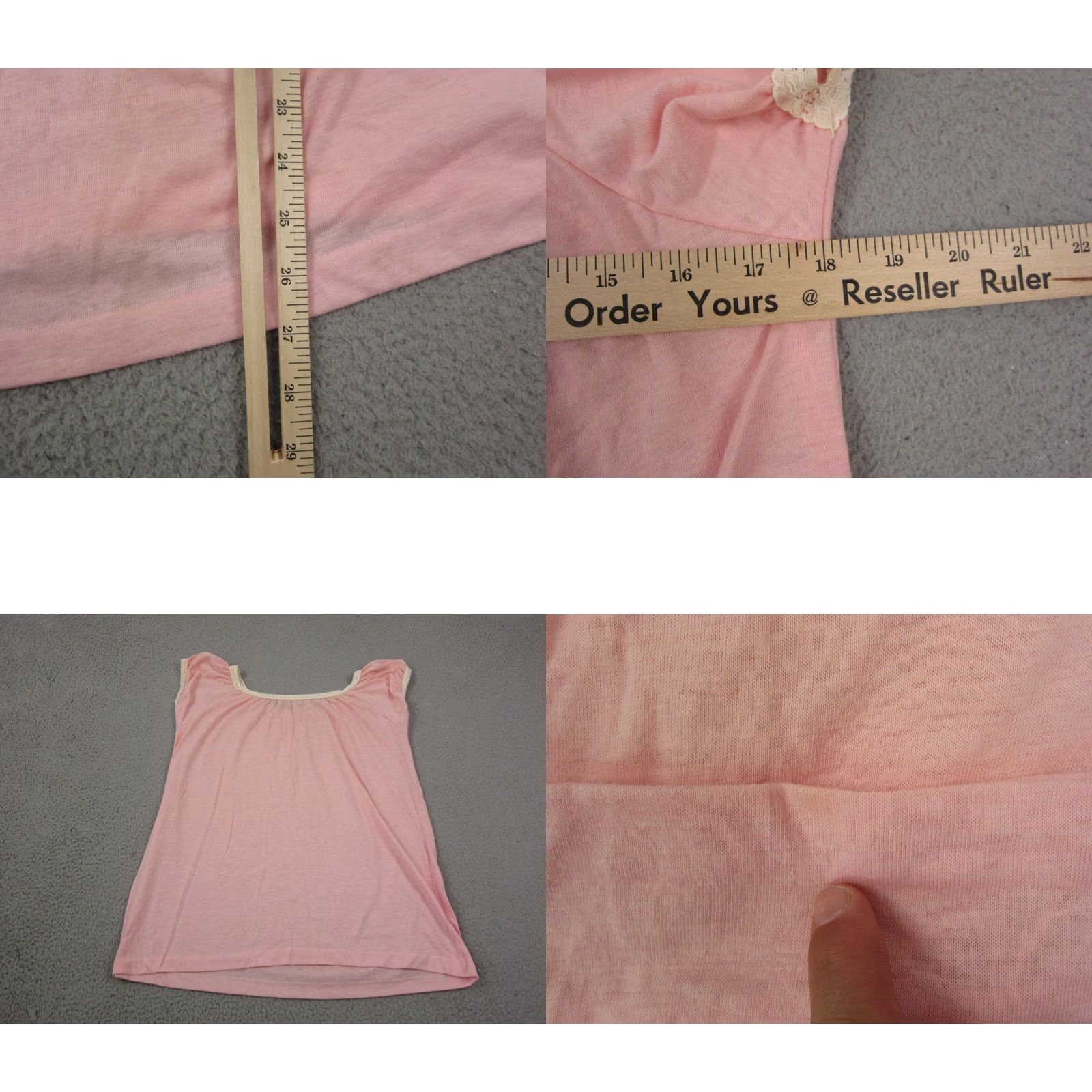 Vintage Vintage Sleep Shirt Womens Medium Pink Nightgown Cap Sleeve Soft Loungewear 70s Size M / US 6-8 / IT 42-44 - 8 Thumbnail