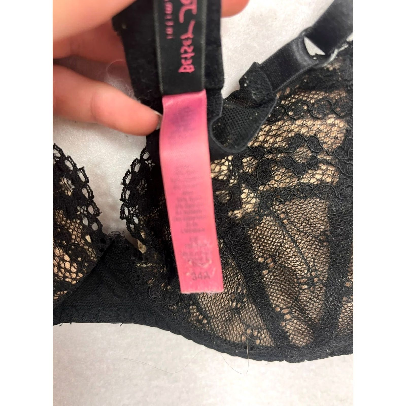 Betsey Johnson VINTAGE Betsey Johnson Black Lace Underwire Bra 34A Womens Bralette Size 34A Mens? Size ONE SIZE - 5 Thumbnail