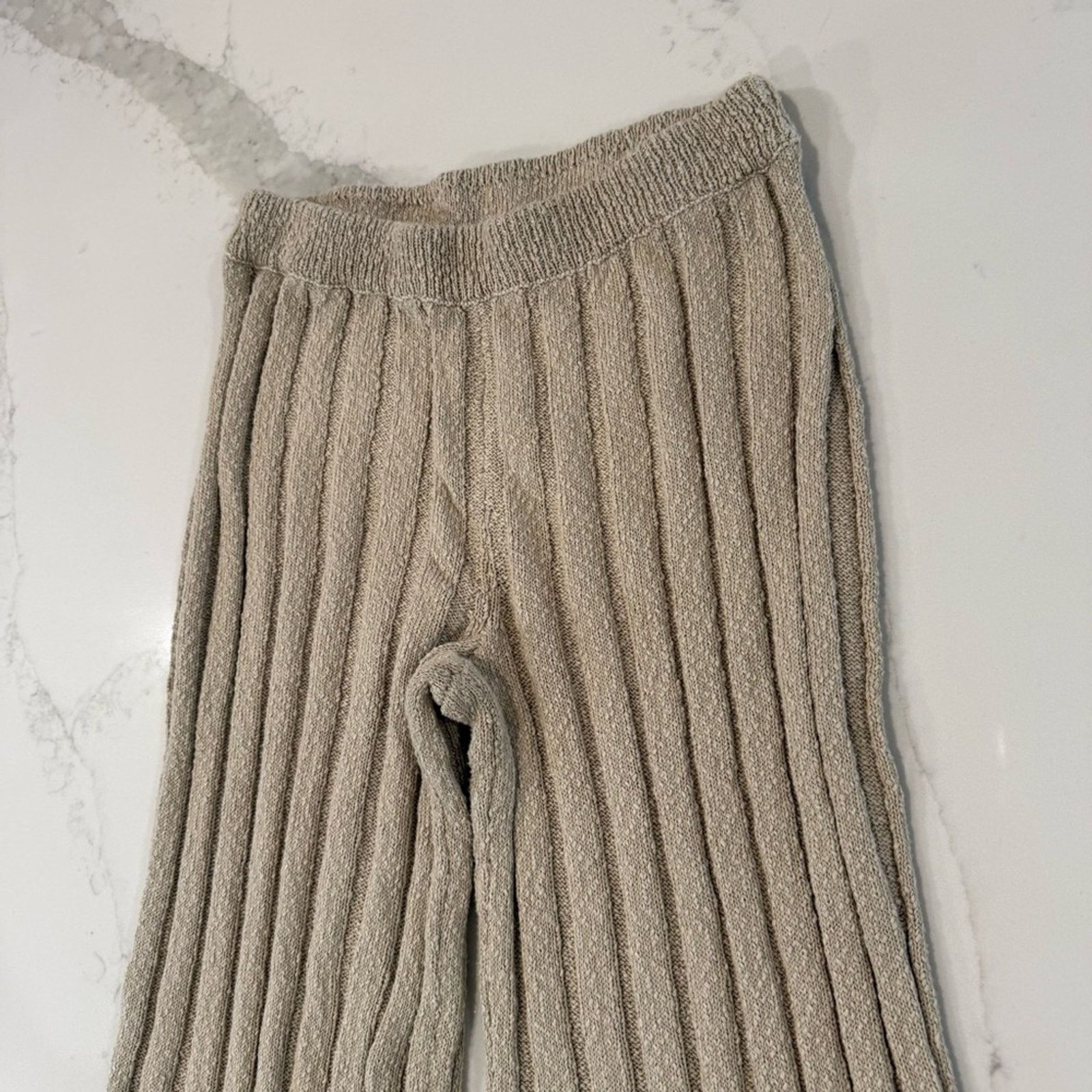 Free People Free People Beach Wide Rob Knit Pants Womens Small Oatmeal Size 28" / US 6 / IT 42 - 4 Thumbnail