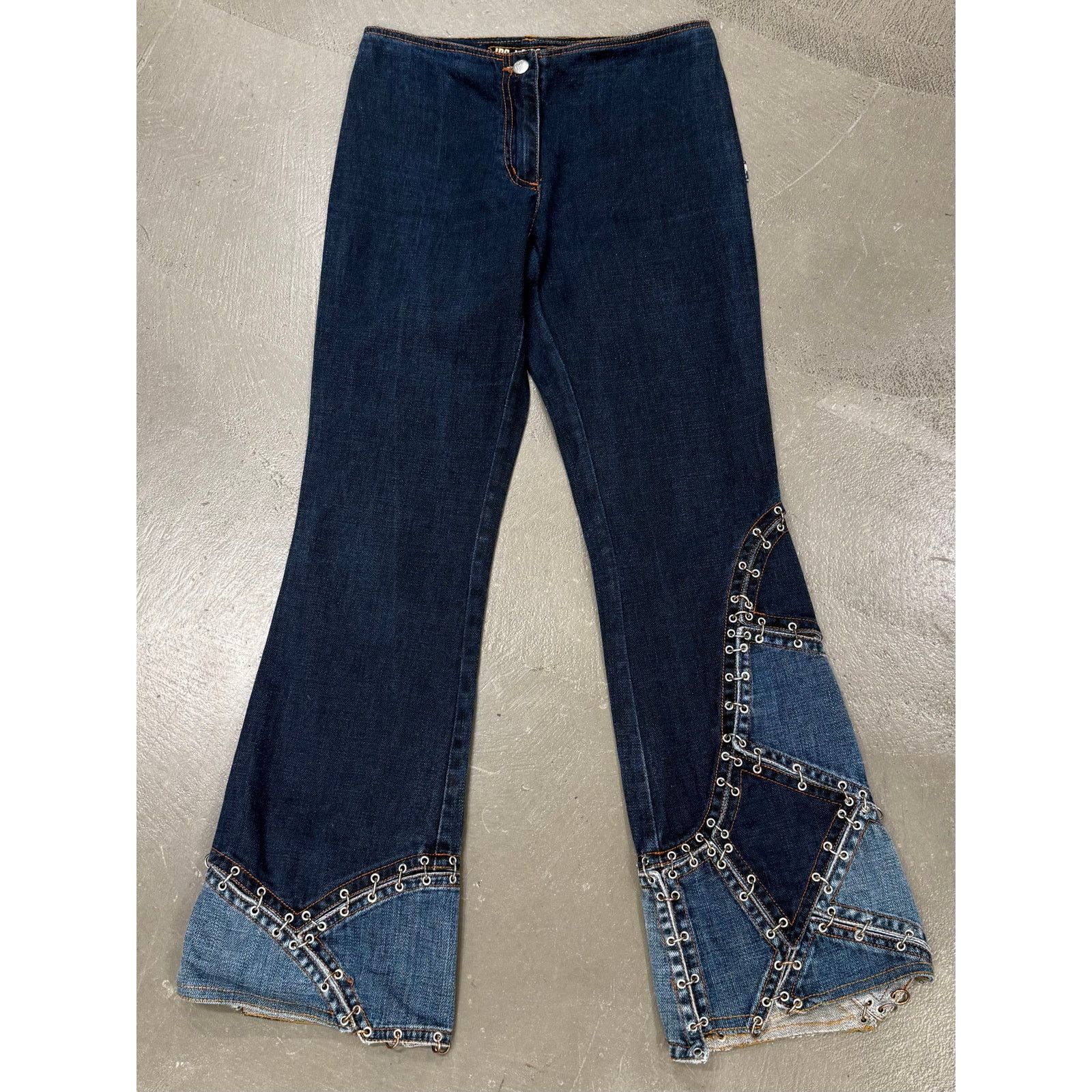 Jean Paul Gaultier 2000s Jean Paul Gaultier pierced patchwork flared jeans Size US 32 / EU 48 - 1 Thumbnail