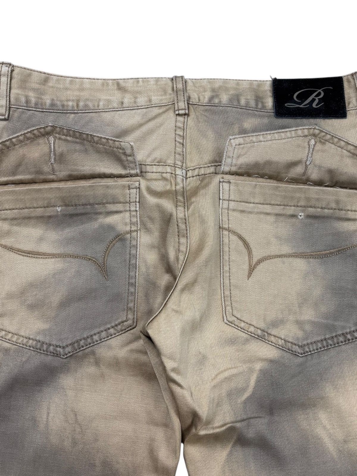 BUFFALO BOBS 2000s Roshell - Waxed Oil Flared Pants Mohair Patch Size US 29 - 7 Thumbnail
