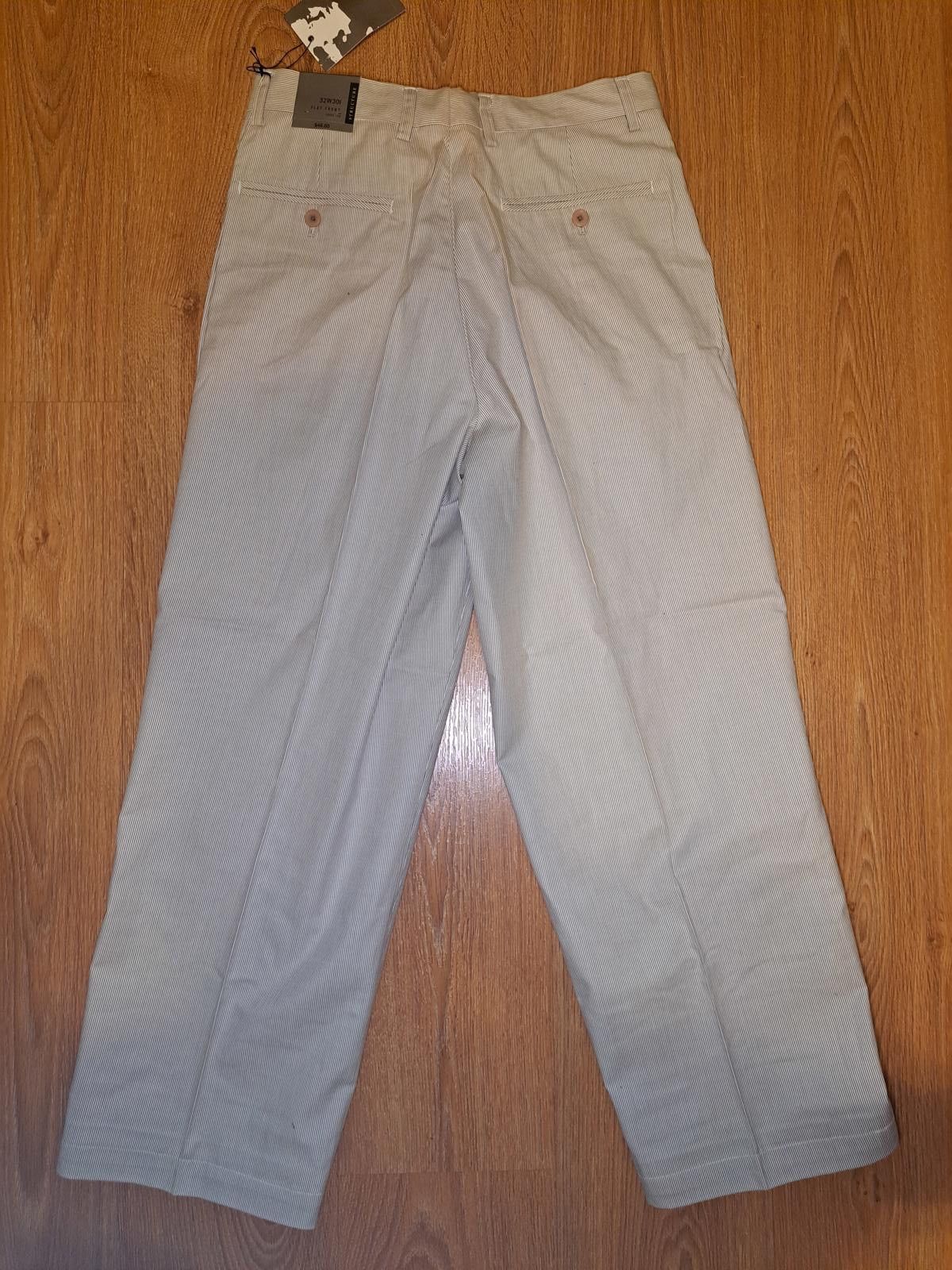 Structure NEW Structure Chino Pants Mens 32x30 Beige Striped Cotton Size 38R - 1 Thumbnail