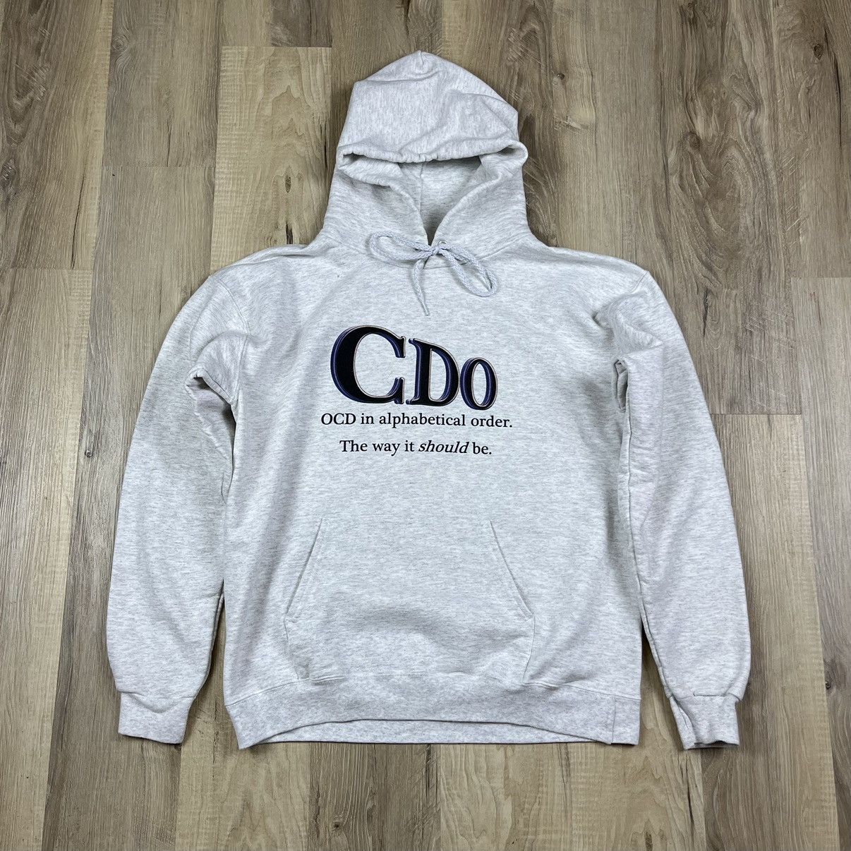 Hanes × Vintage Gray Hoodie Vintage OCD Funny Y2K Hanes Boxy Fit Size US S / EU 44-46 / 1 - 1 Thumbnail